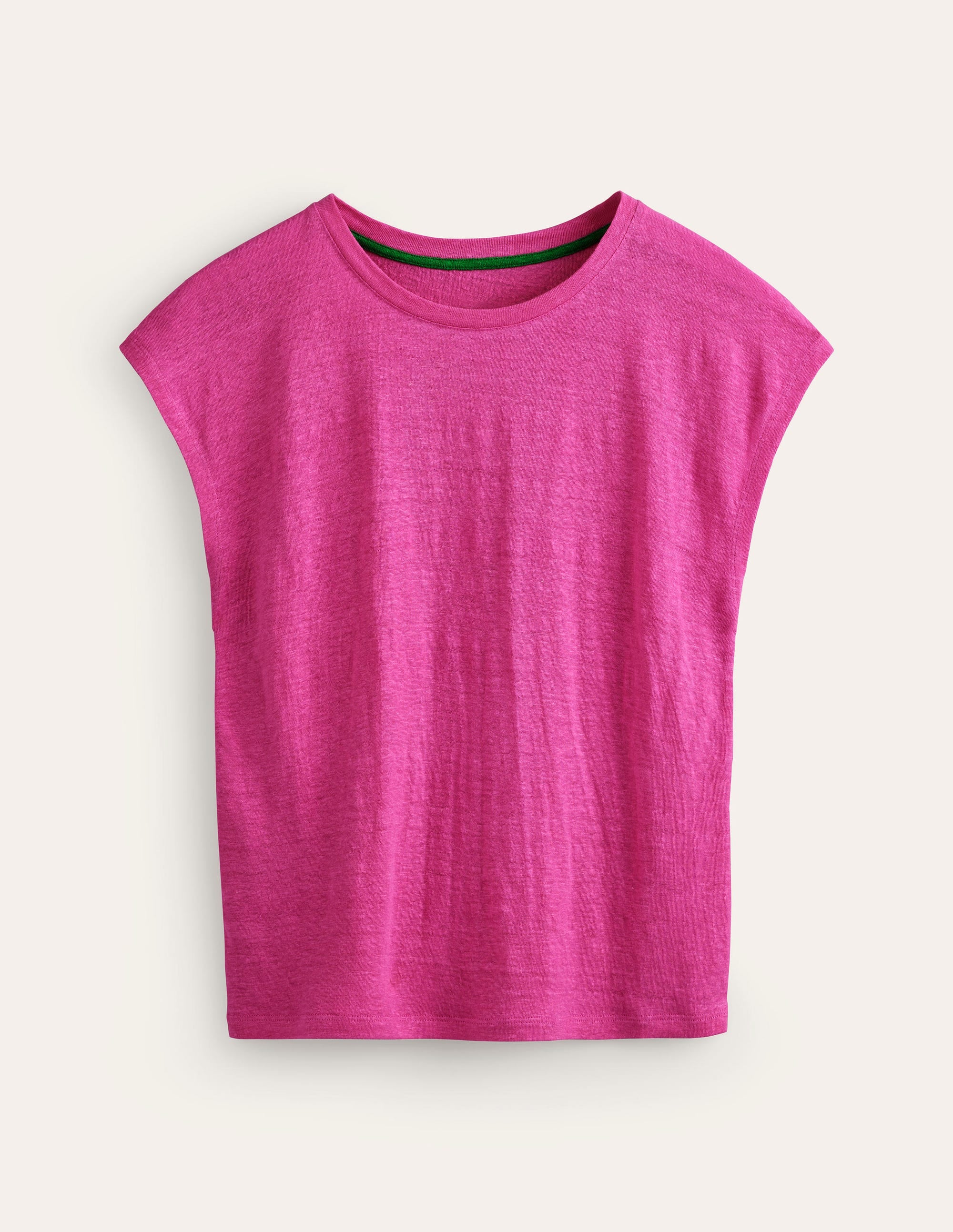 Louisa Leinen-T-Shirt mit Rundhalsausschnitt-Sangria Sonnenuntergang - Image 5