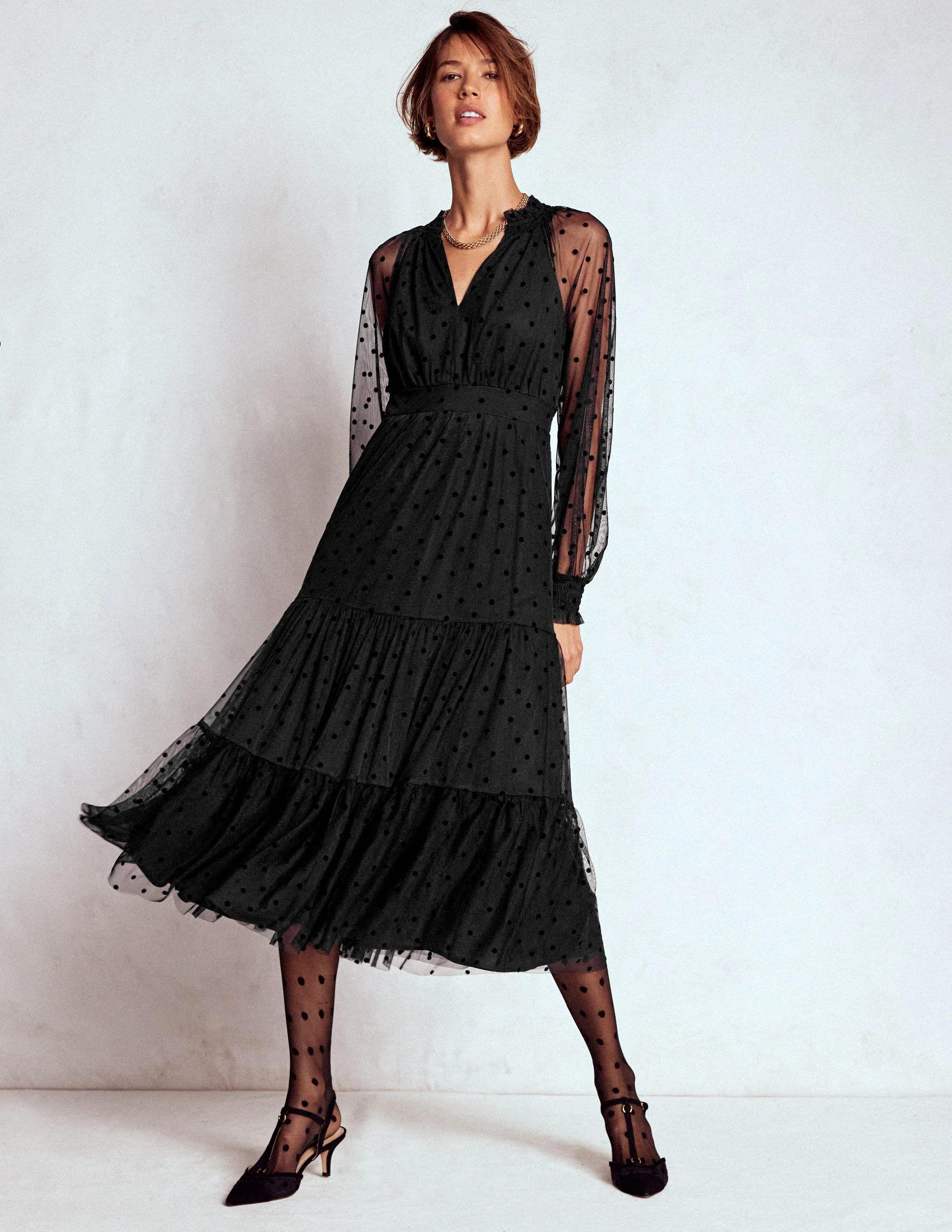 Lucille Tüll-Midikleid-Schwarz - Image 4