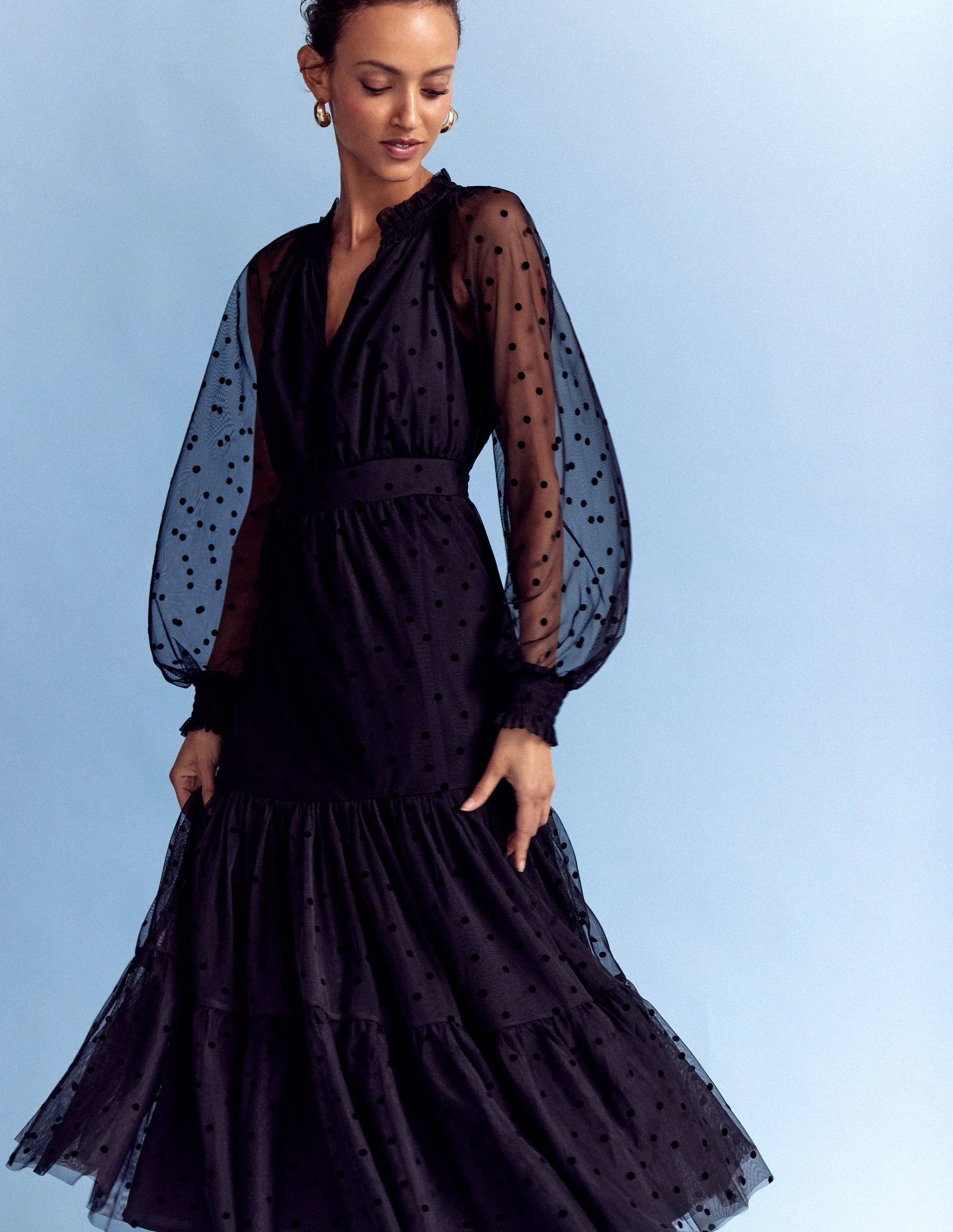 Lucille Tüll-Midikleid-Schwarz - Image 6