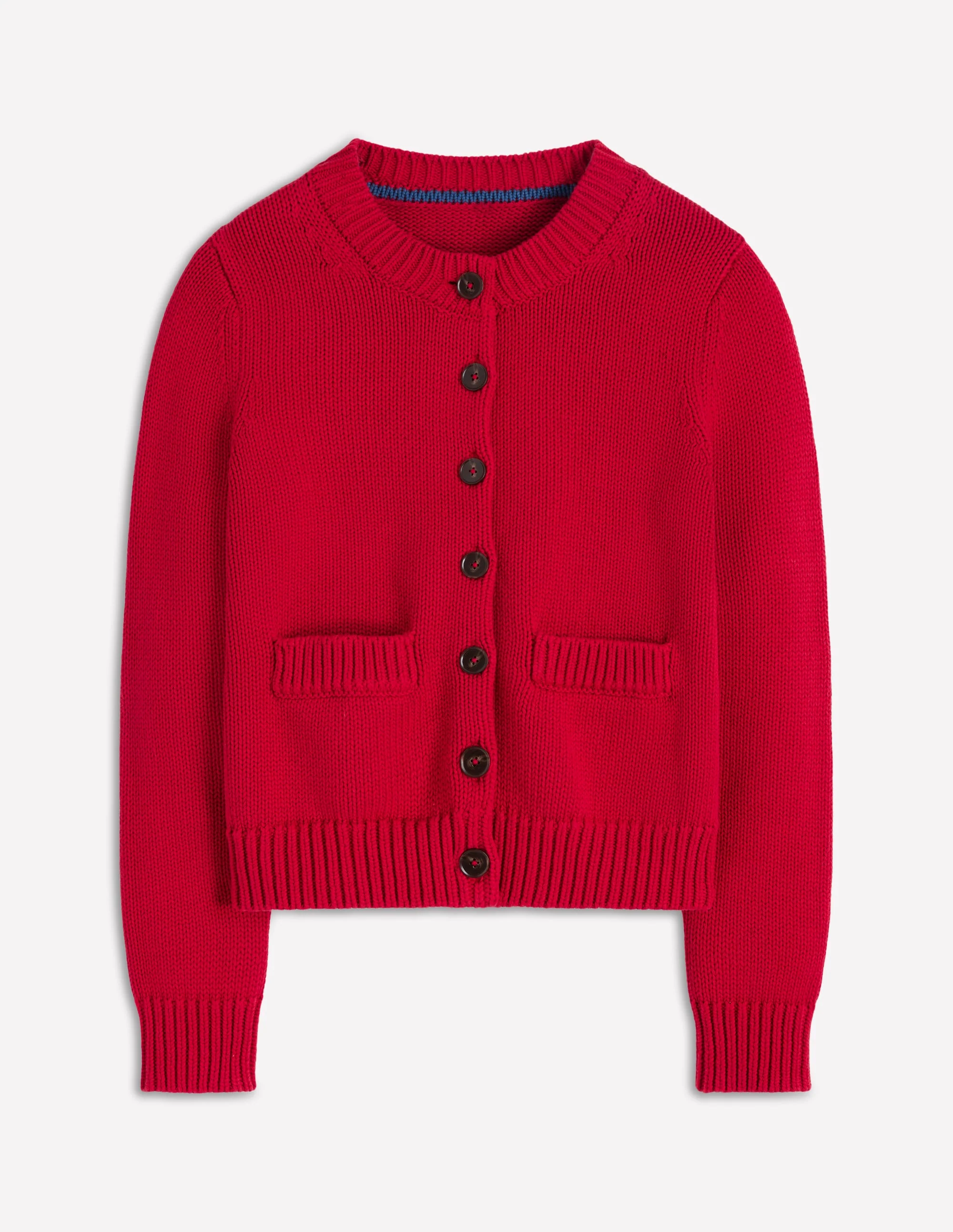 Lucy Grob gestrickte Baumwollstrickjacke-Merida-Rot - Image 5
