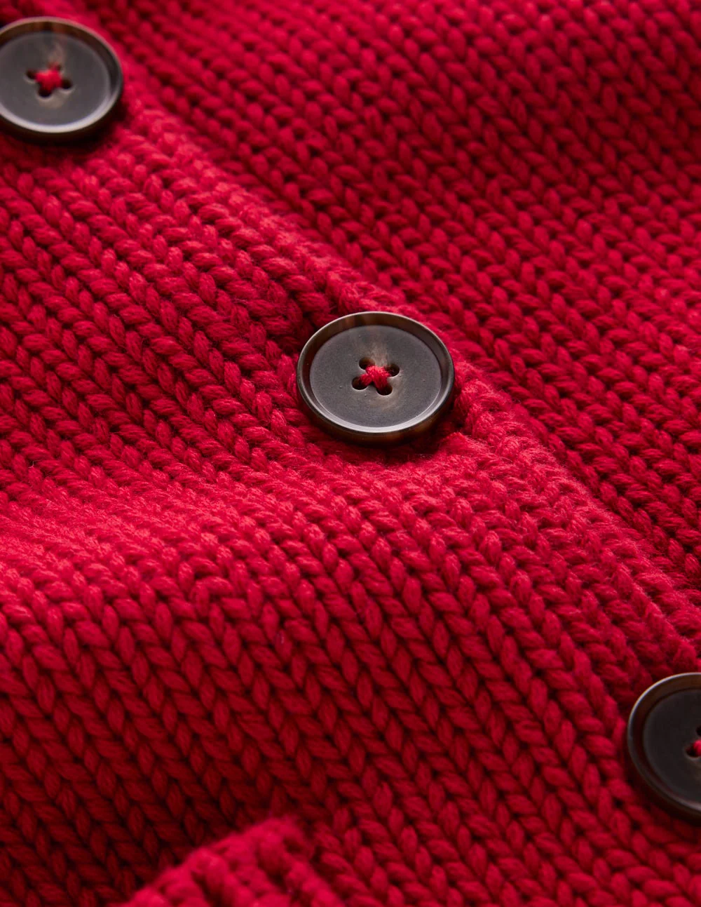 Lucy Grob gestrickte Baumwollstrickjacke-Merida-Rot - Image 6