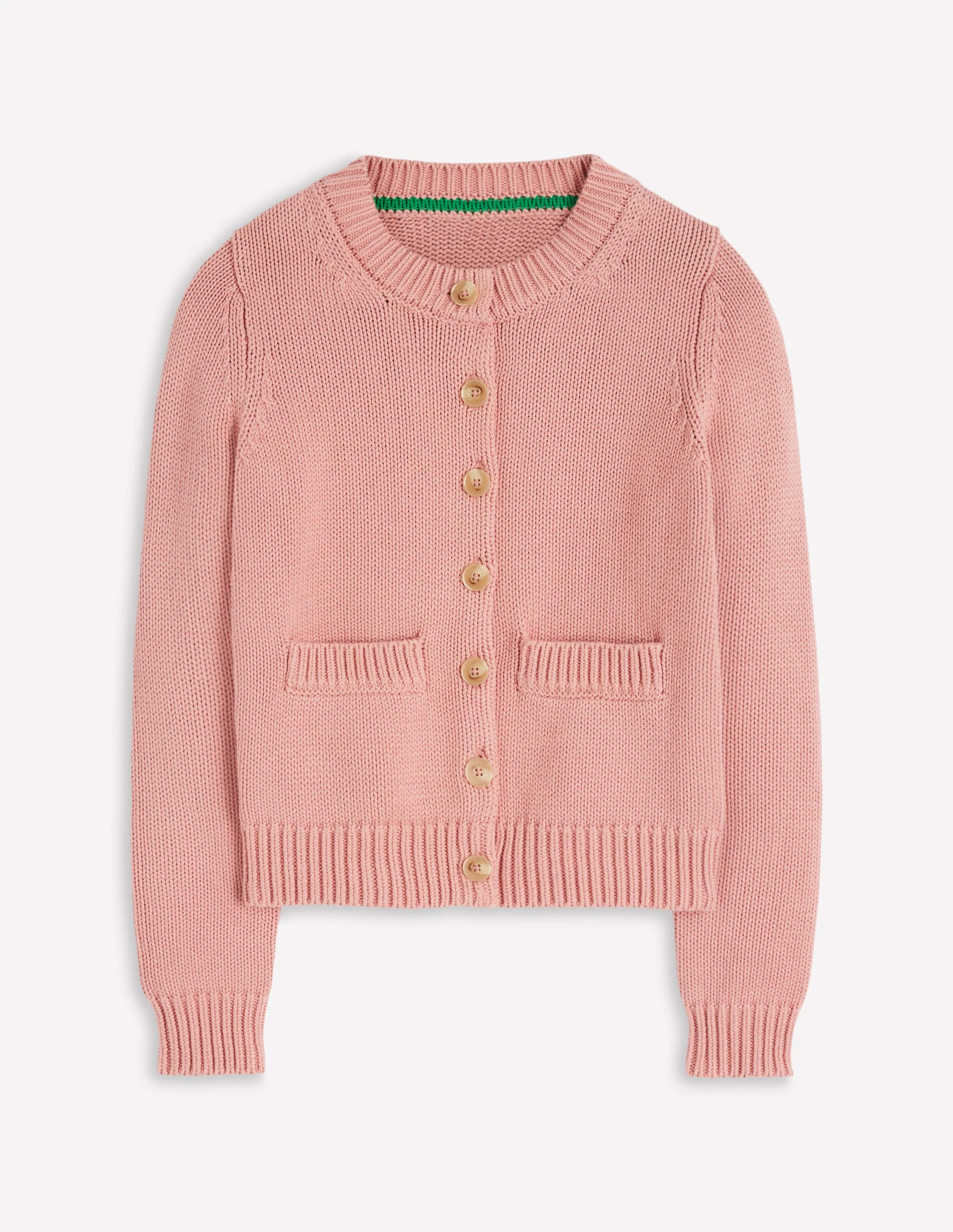 Lucy Grob gestrickte Baumwollstrickjacke-ROSA - Image 5