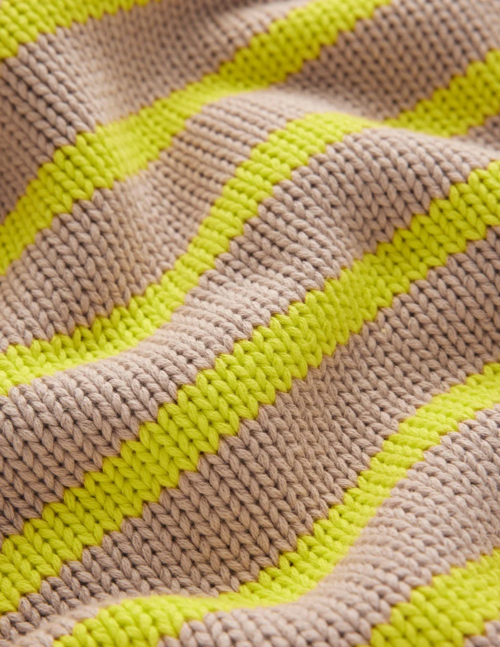 Lucy Grob gestrickter Baumwollpullover-Kamelbraun Meliert, Neon Streifen - Image 8