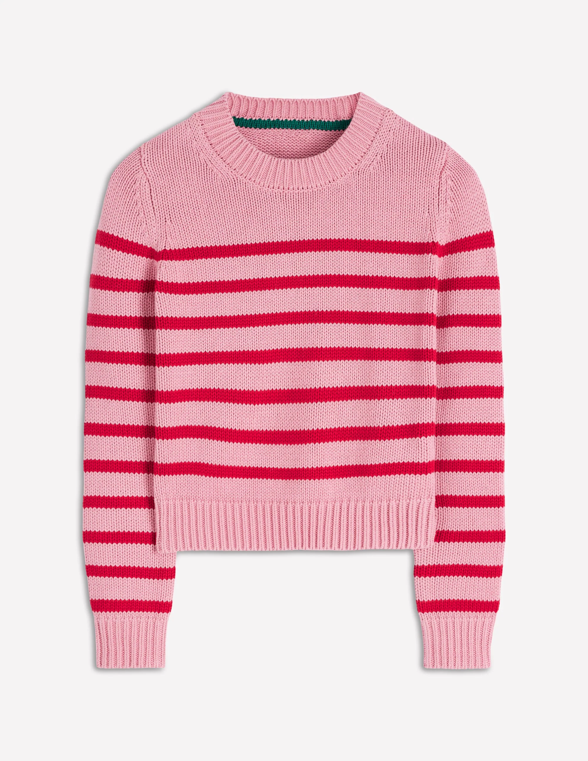 Lucy Grob gestrickter Baumwollpullover-Rosa/Rot - Image 6