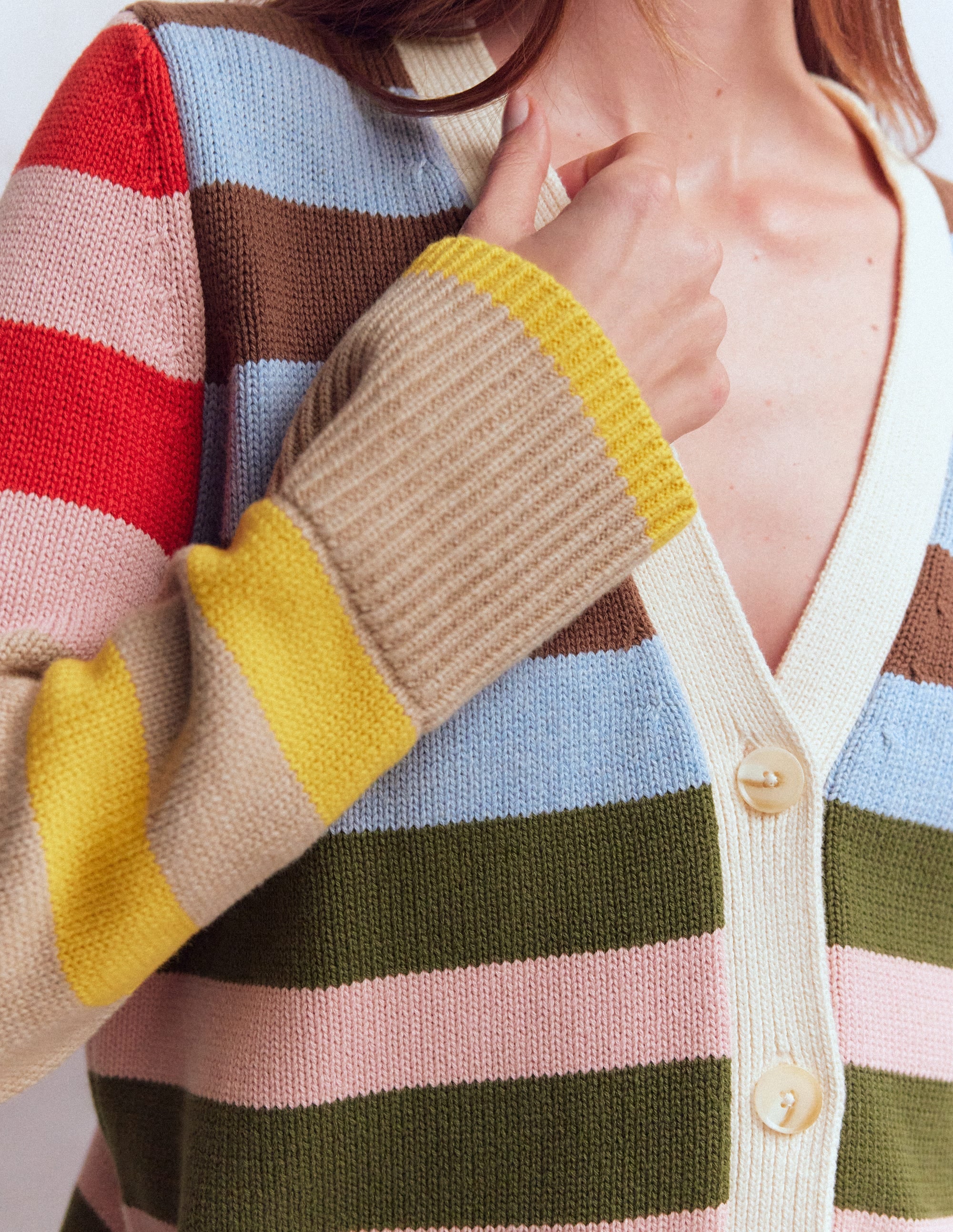 Lucy Lockere Strickjacke aus Baumwolle-Bunt Kuddelmuddel - Image 3