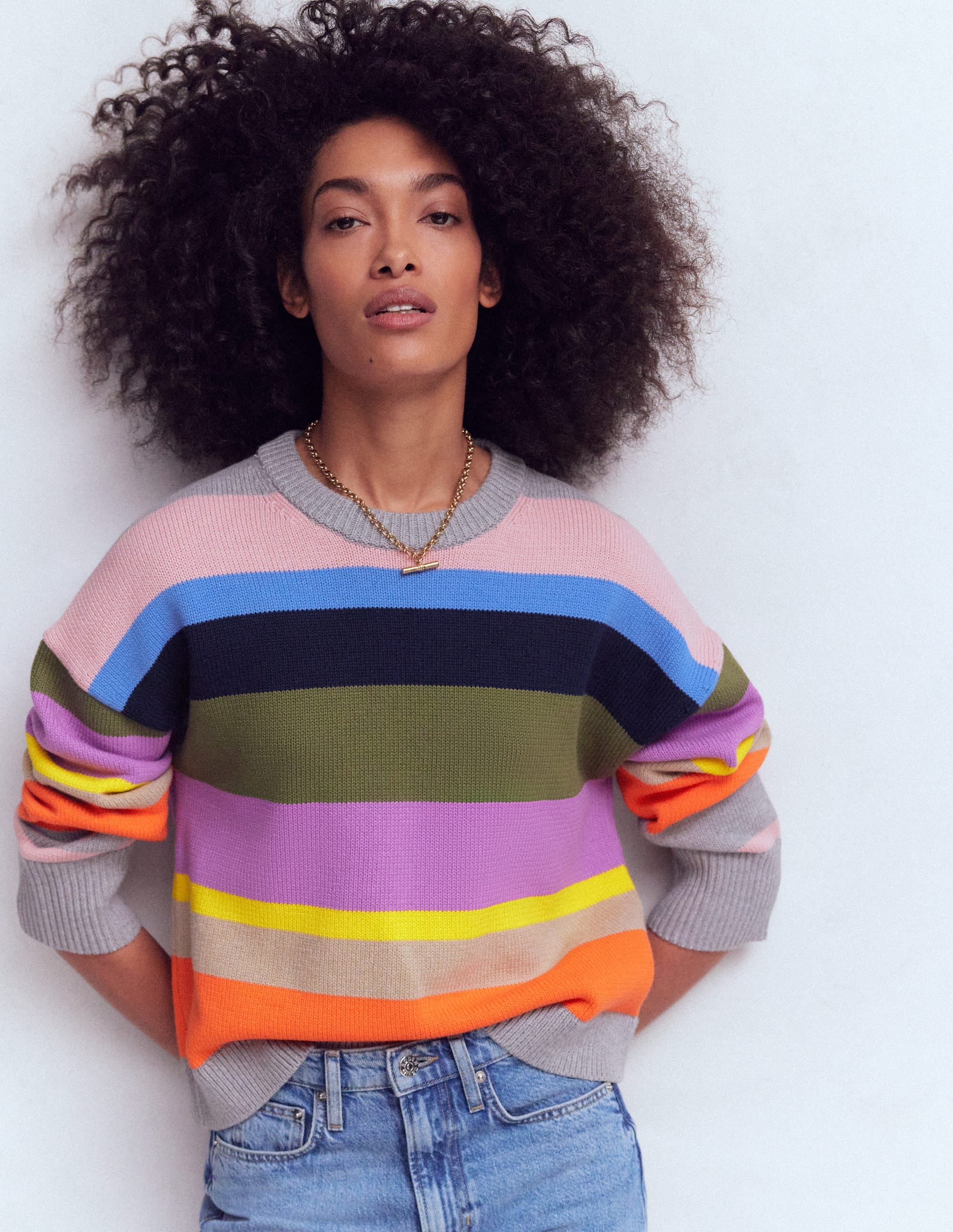 Lucy Lockerer Baumwollpullover-Bunt, Regenbogen