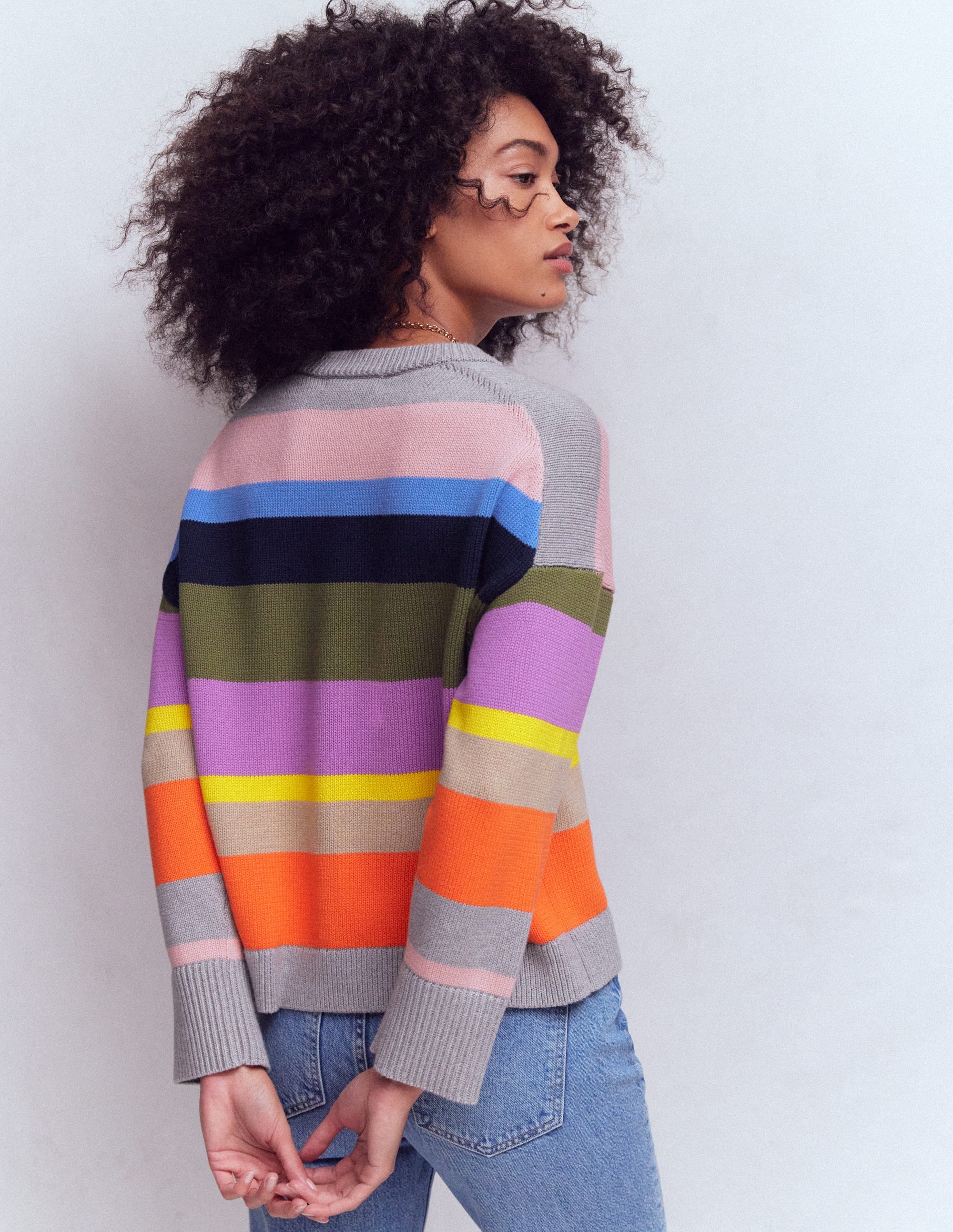 Lucy Lockerer Baumwollpullover-Bunt, Regenbogen - Image 3