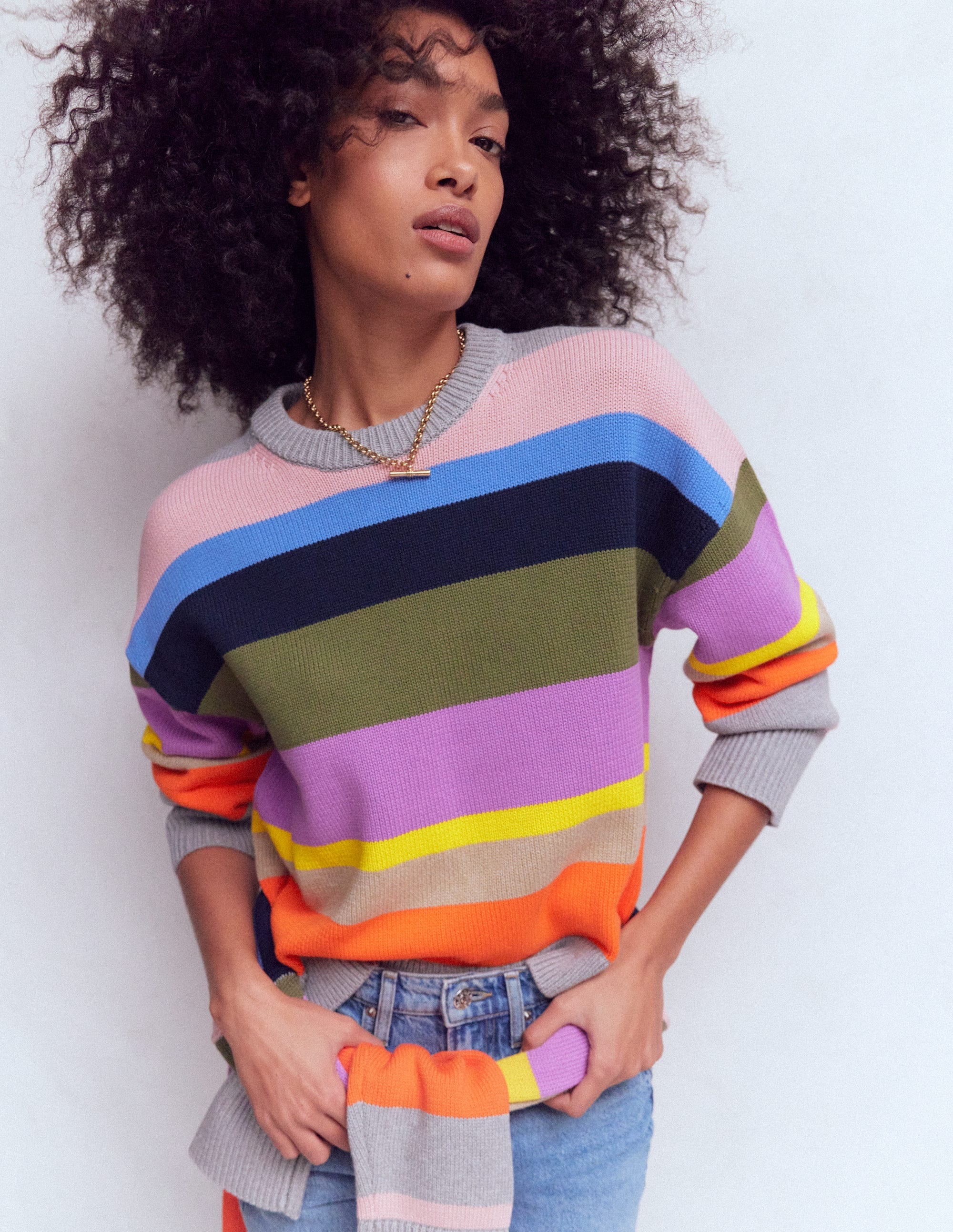 Lucy Lockerer Baumwollpullover-Bunt, Regenbogen - Image 4