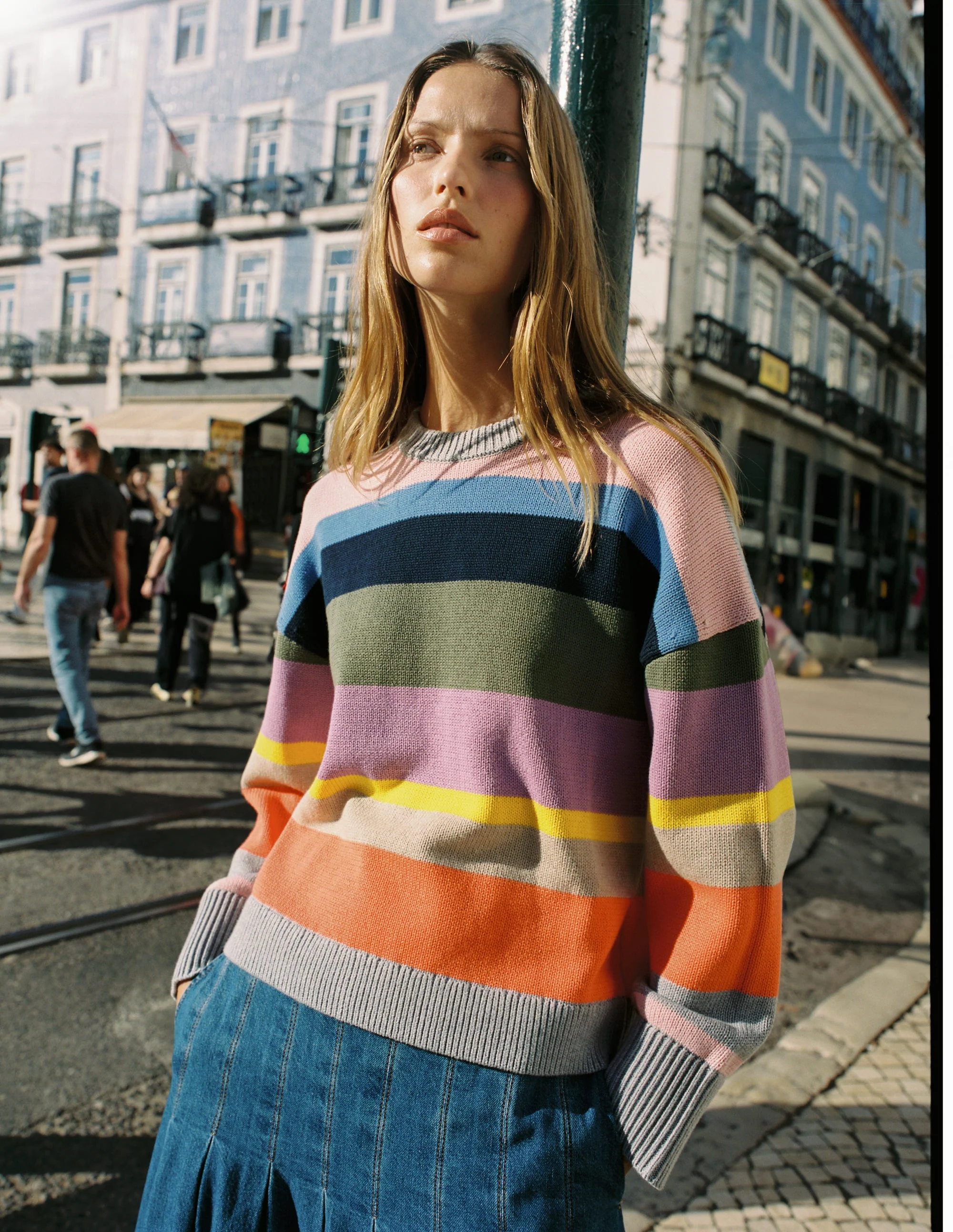 Lucy Lockerer Baumwollpullover-Bunt, Regenbogen - Image 5