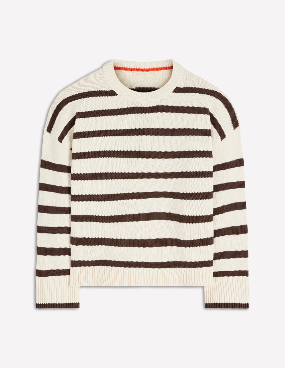 Lucy Lockerer Baumwollpullover-Naturweiß, Braun - Image 5