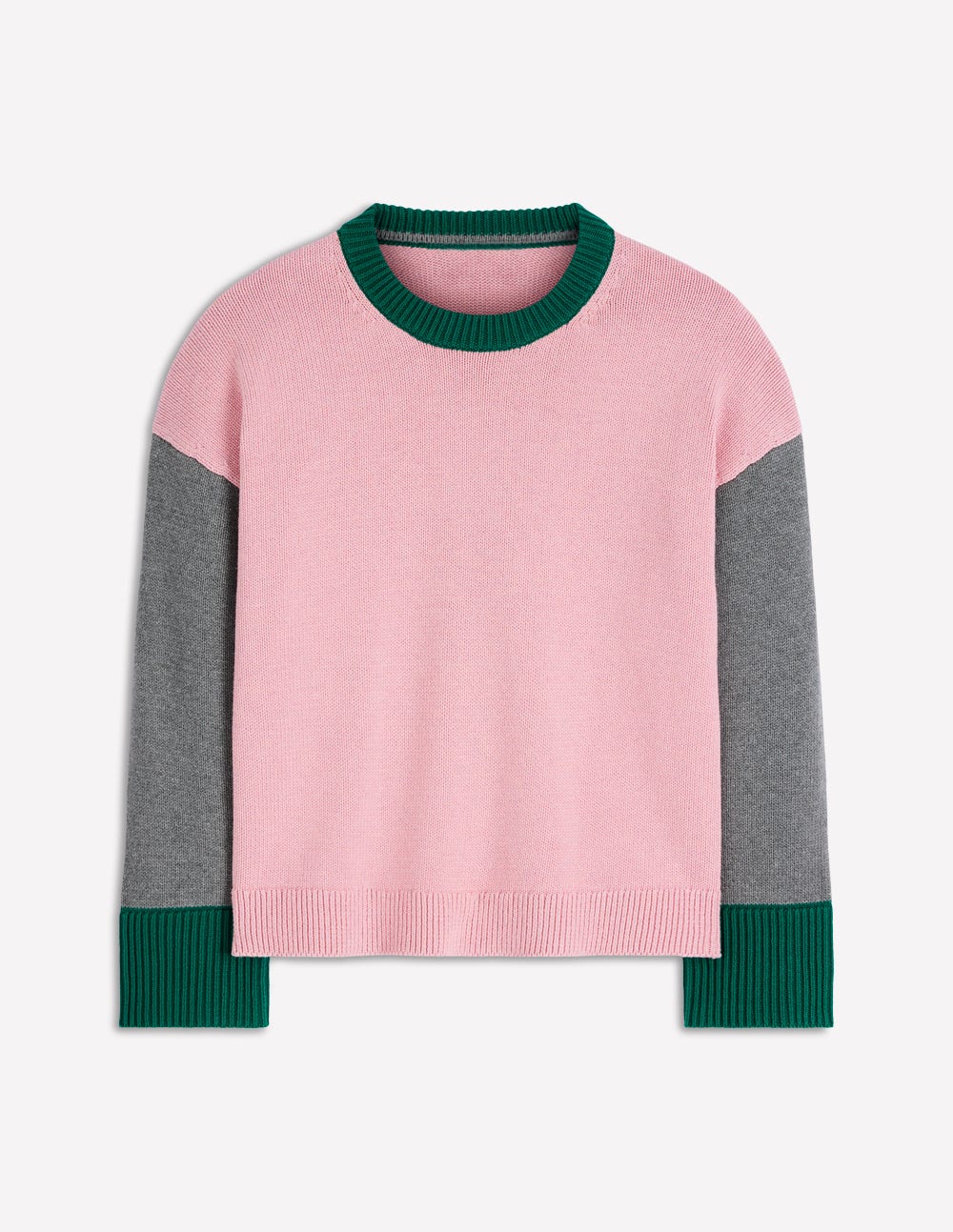 Lucy Lockerer Baumwollpullover-Rosa, Grau, Grün - Image 5