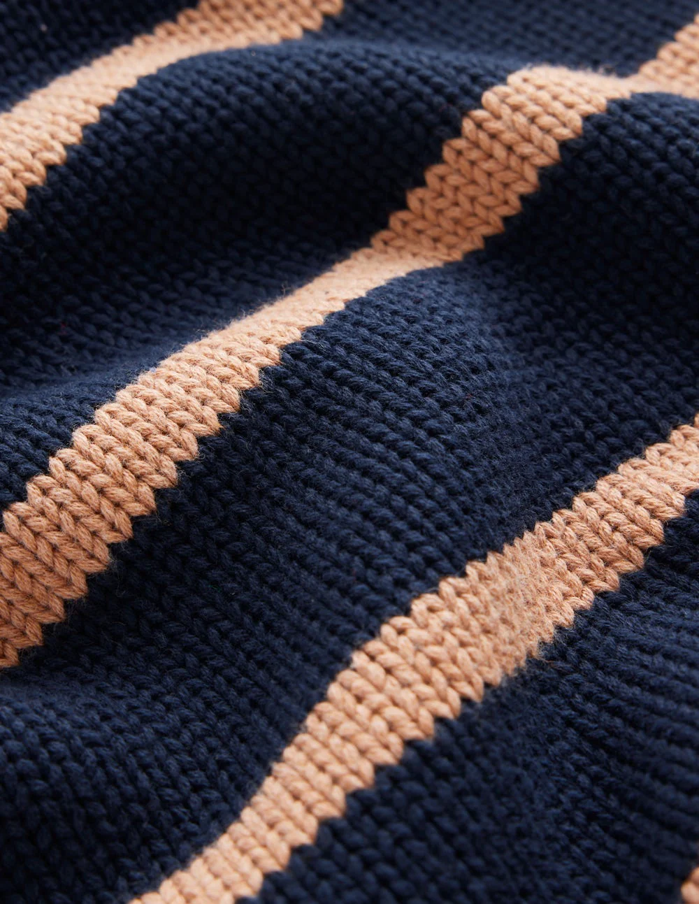 Lucy Oversize-Baumwollpullover-Marineblau/Kamelbraun Meliert - Image 6
