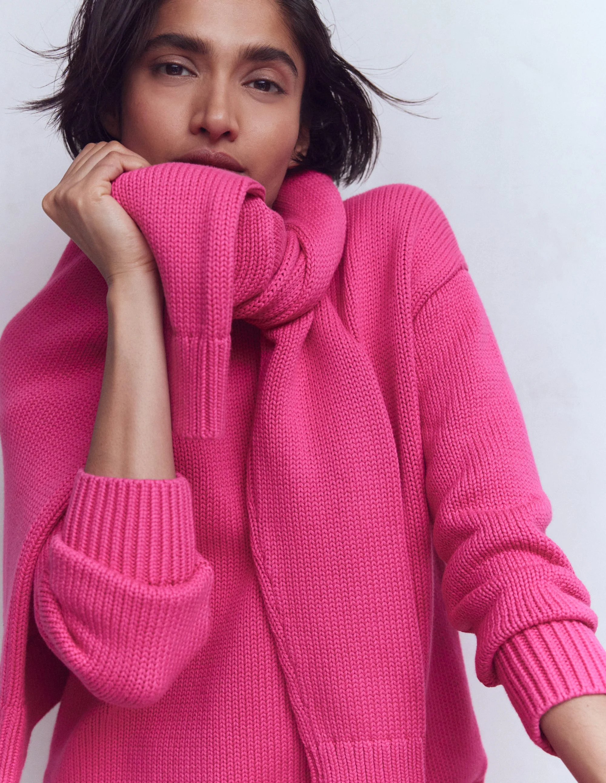 Lucy Oversize-Baumwollpullover-Rosarot