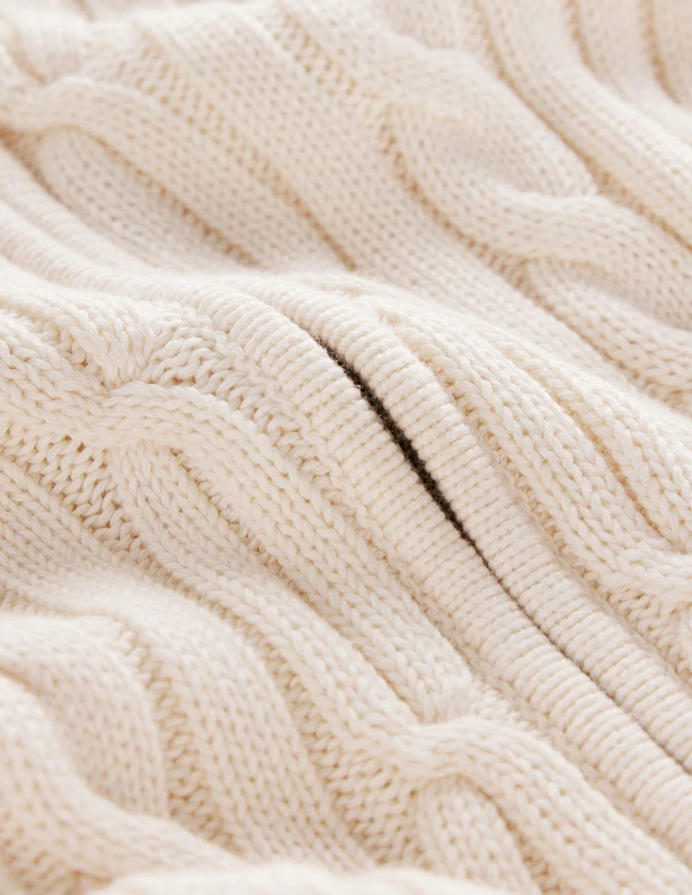Lucy Pullover mit Halbreißverschluss-Warmes Naturweiß Zopfstrickmuster - Image 10