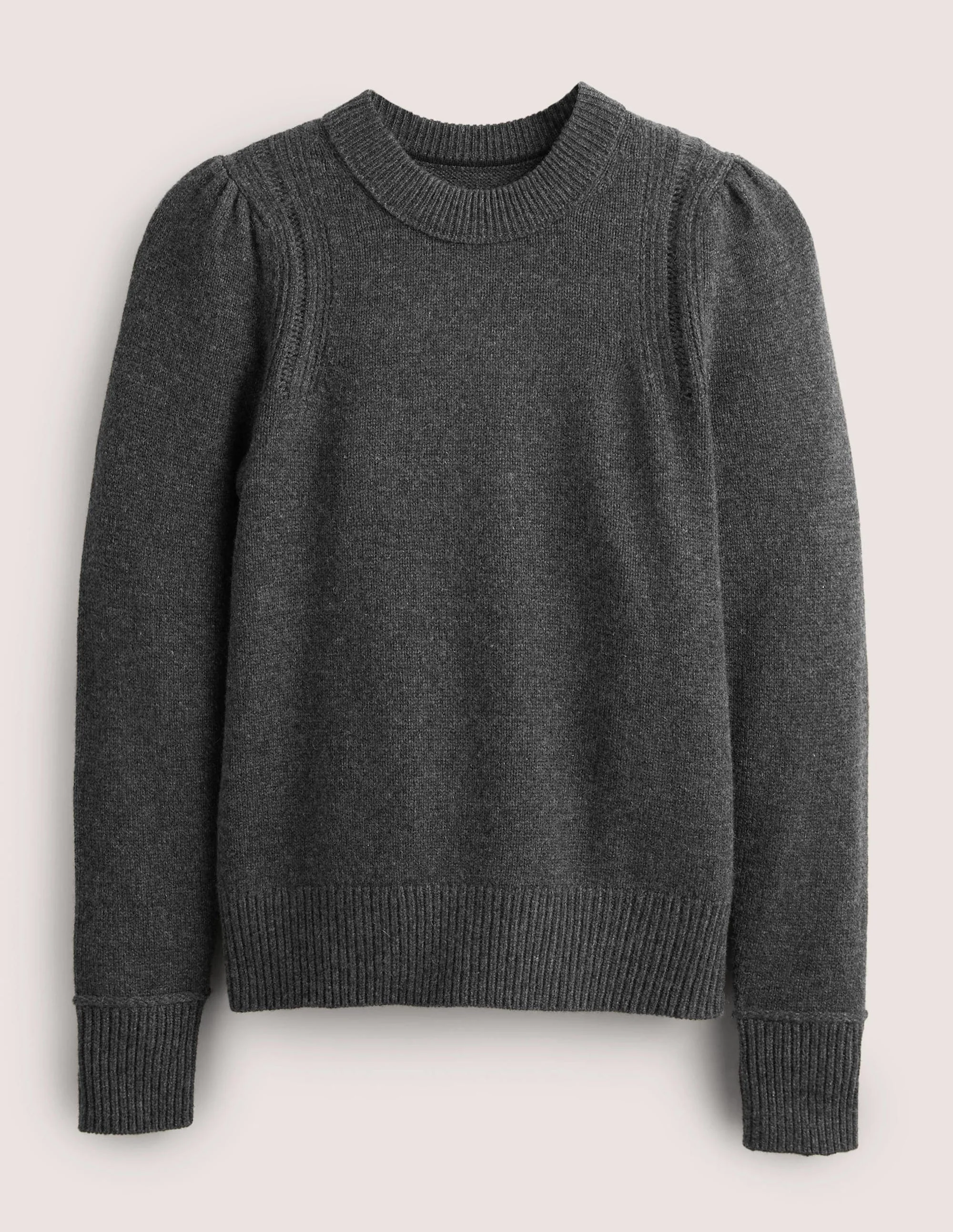 Luftiger Kaschmirpullover-Anthrazit Melange - Image 6