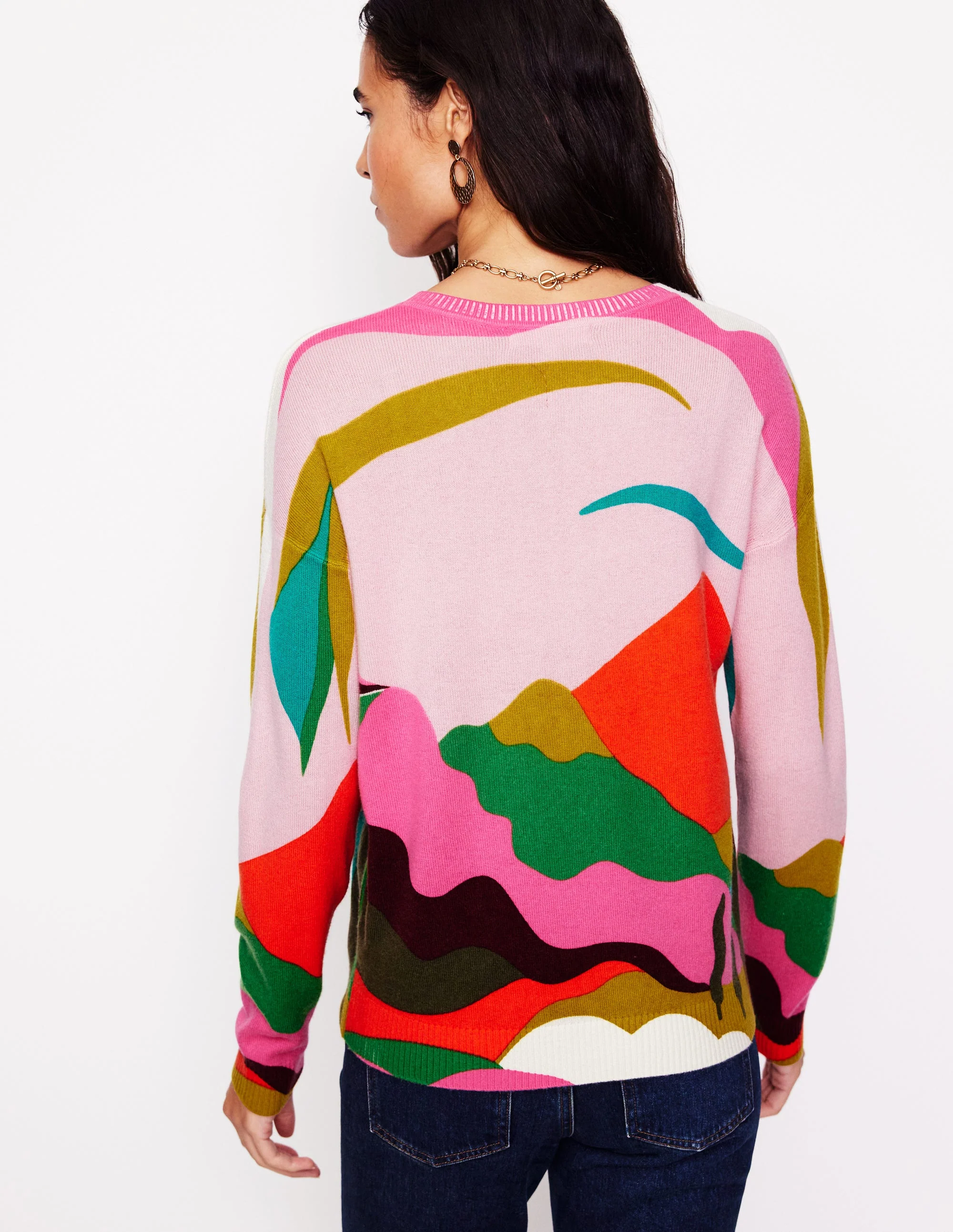 Lydia Kaschmirpullover-Bunt, Berglandschaft - Image 3