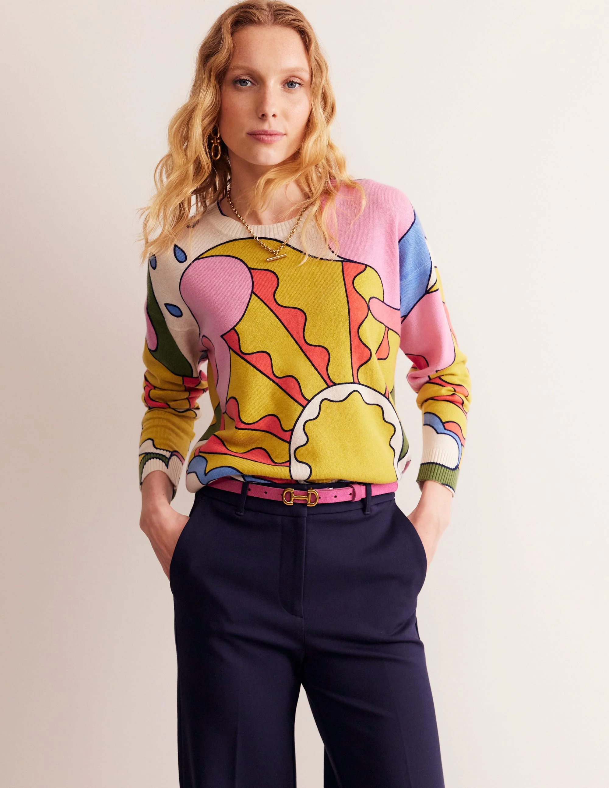 Lydia Kaschmirpullover-Bunt, Sonnenschein