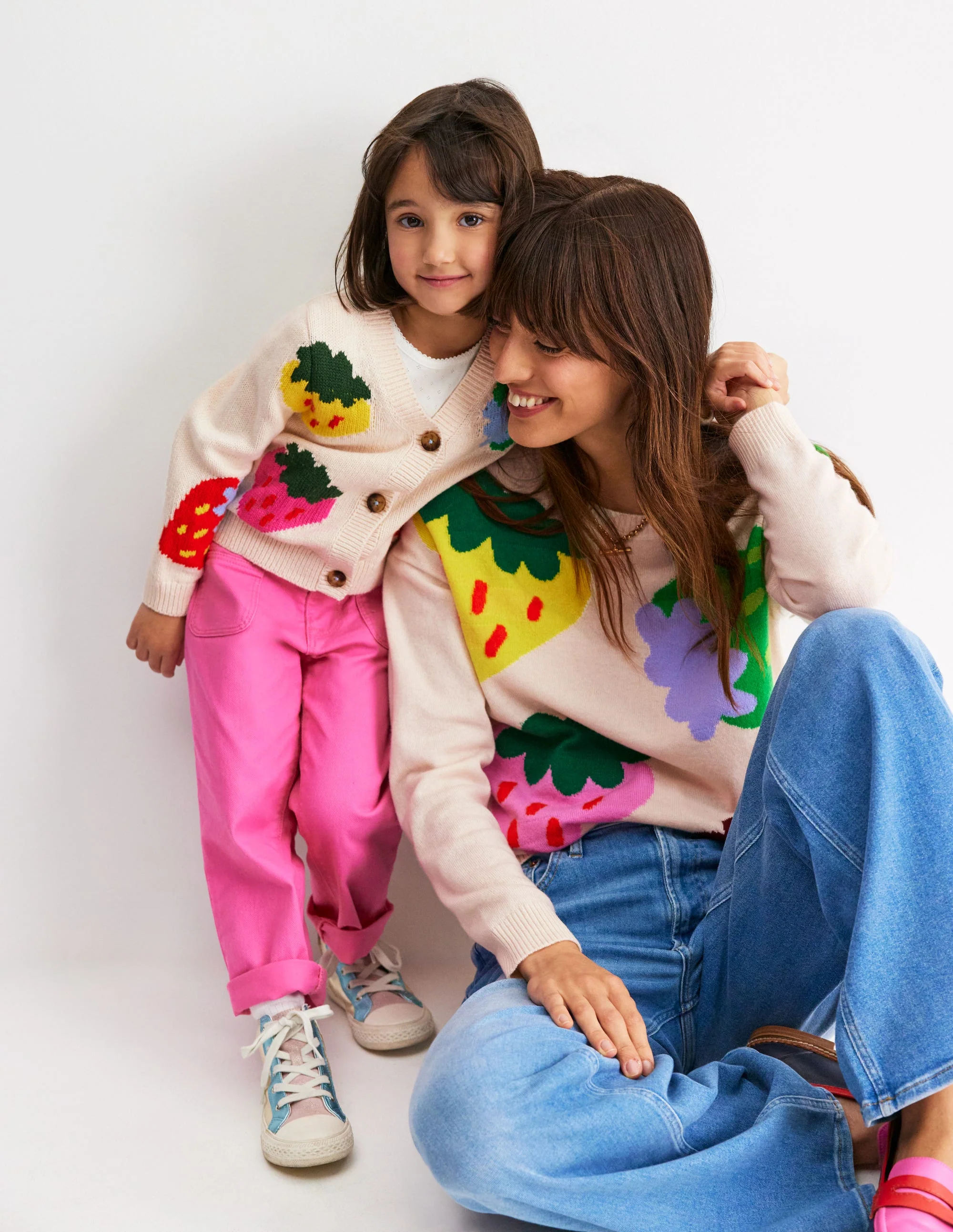 Lydia Kaschmirpullover-Ecru, Erdbeeren - Image 7