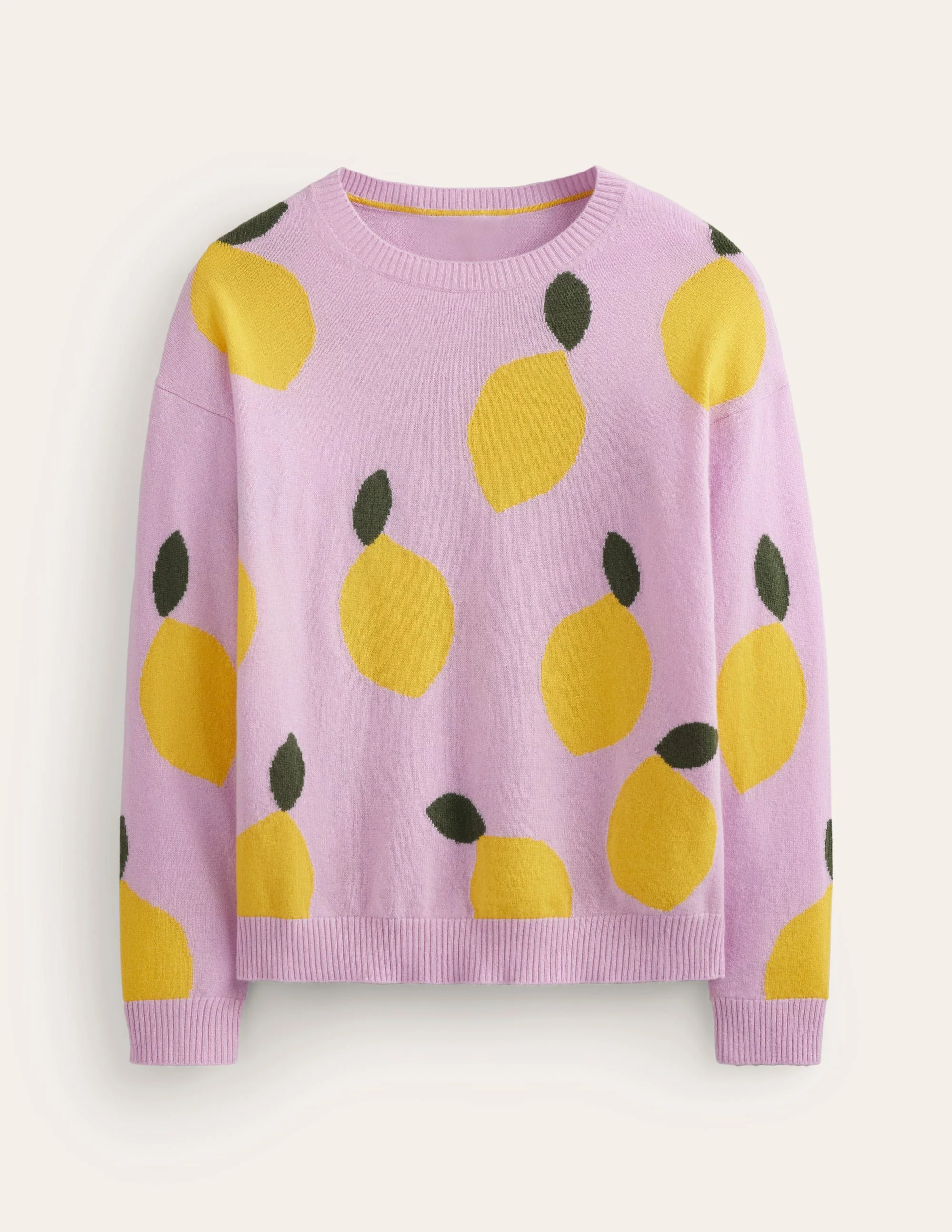 Lydia Kaschmirpullover-Mauve Dunst, Zitronen - Image 9