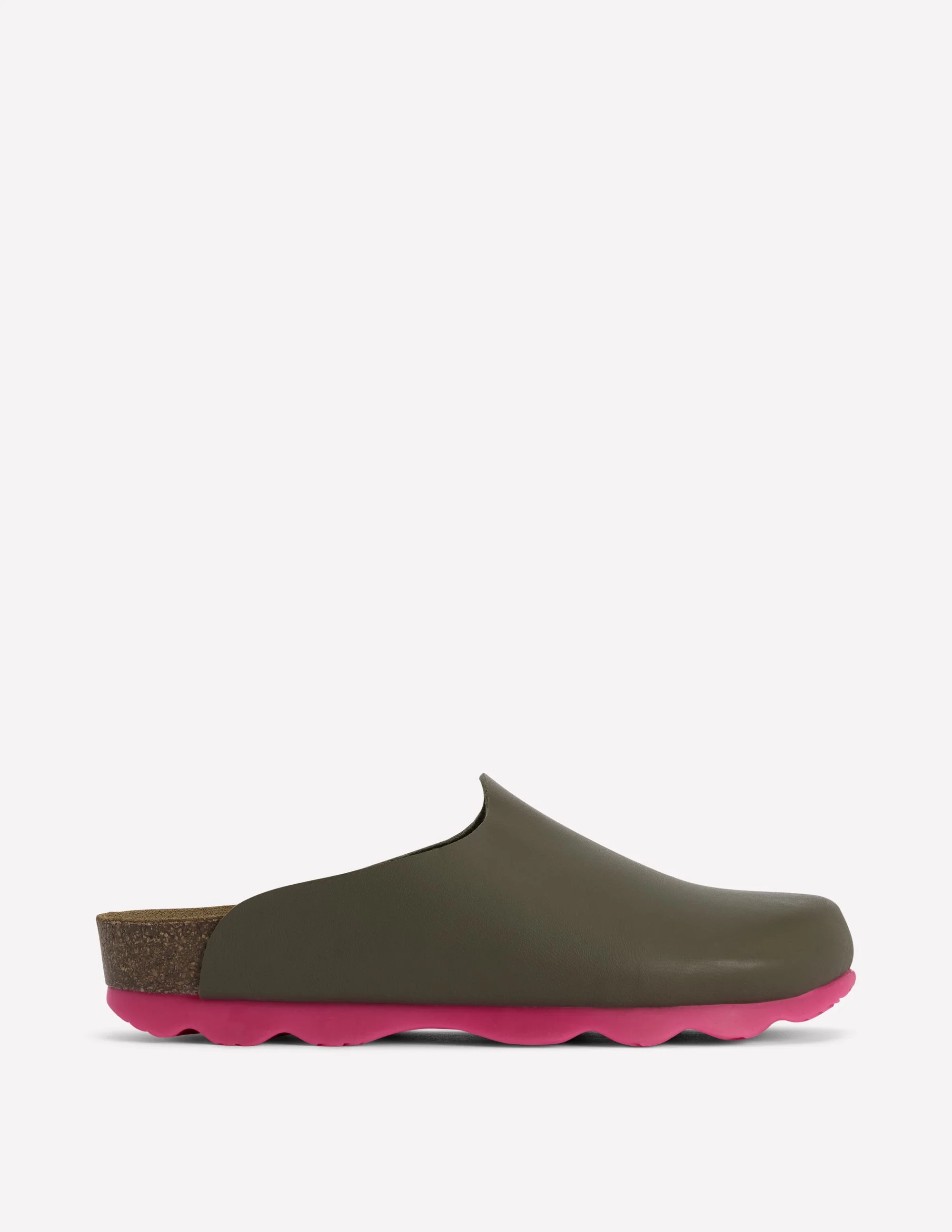 Lyla Clogs in Blockfarben-Khaki/Rosa