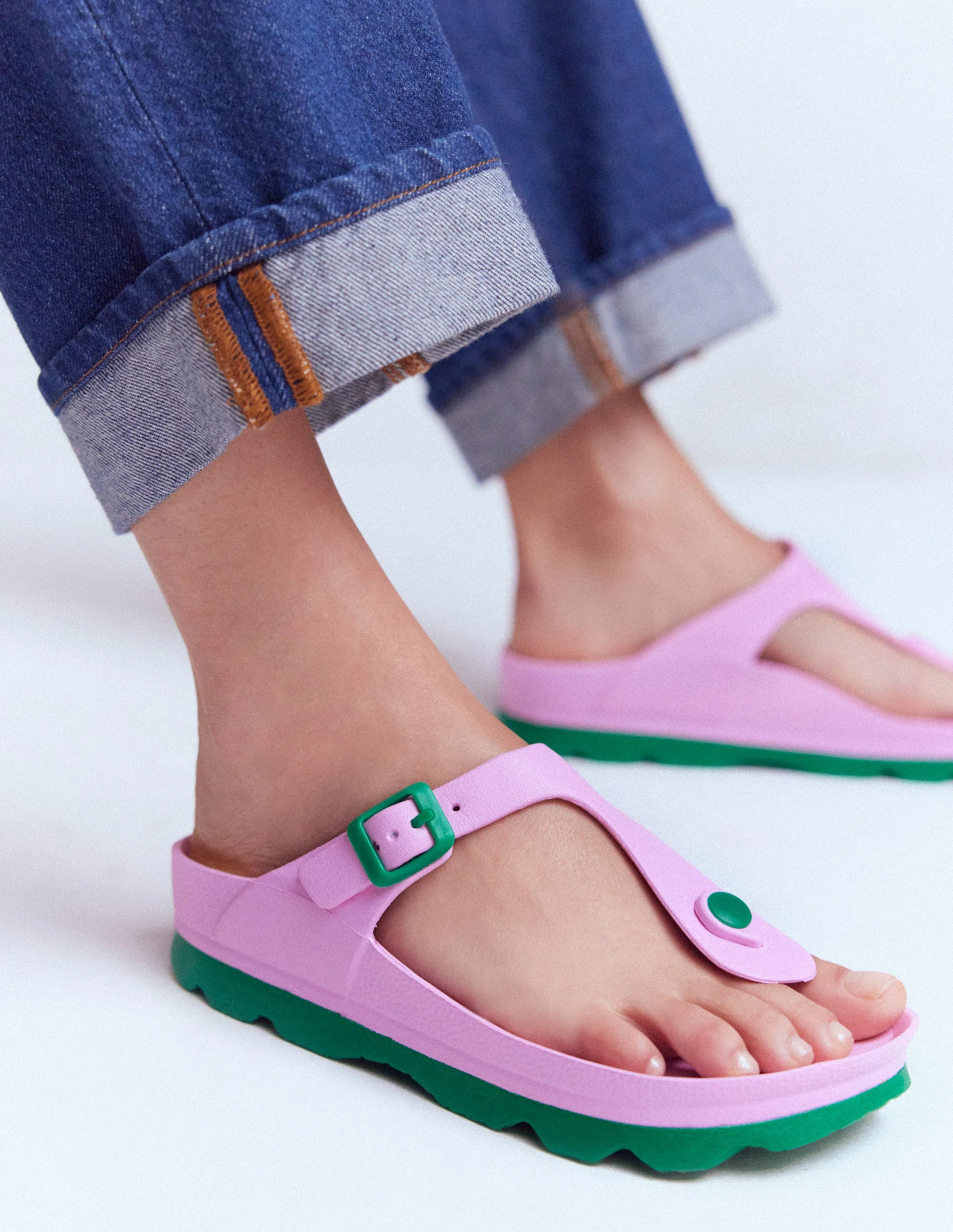 Lyla Sandalen mit Zehensteg-Rosa/Grün - Image 3