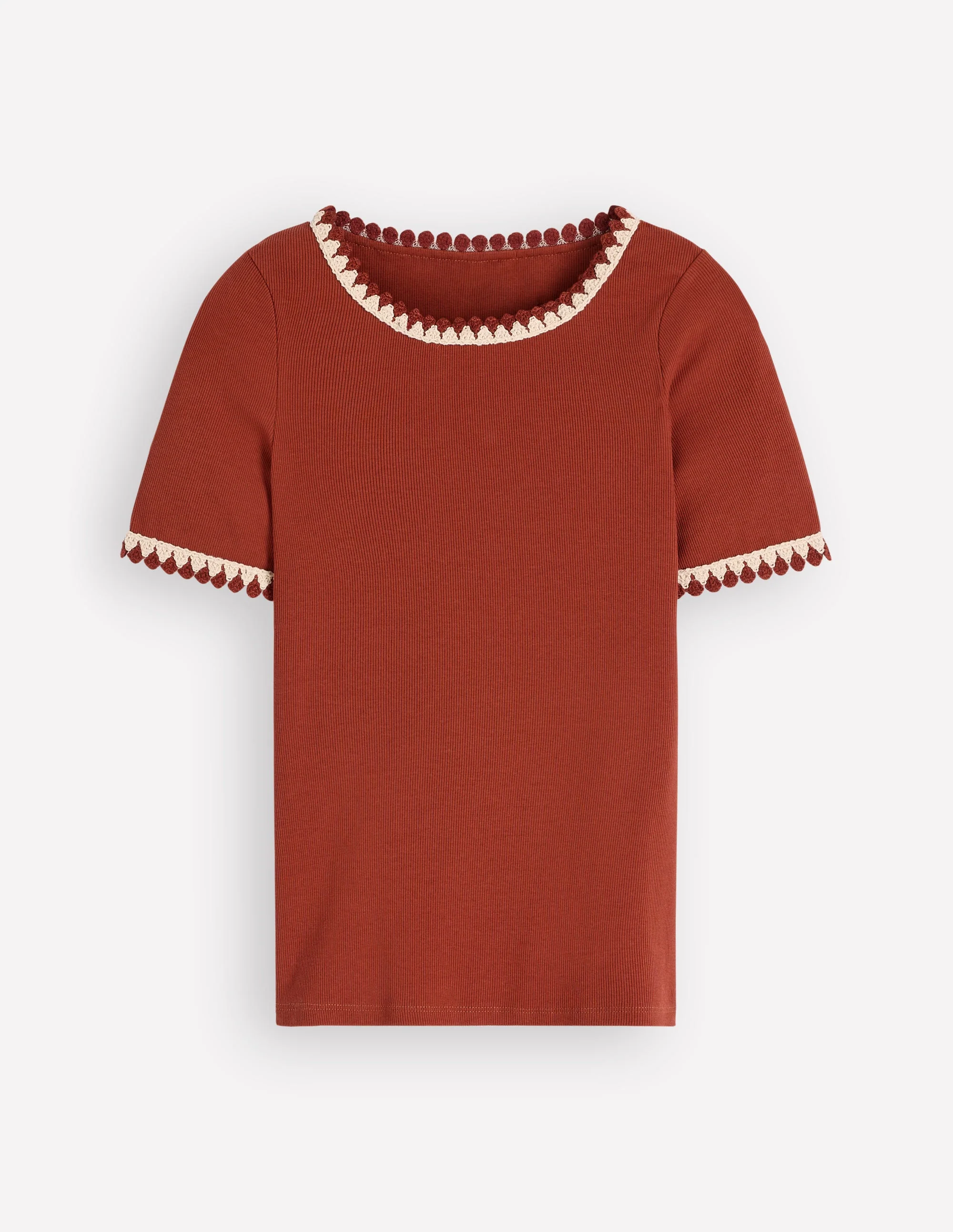Maddie T-Shirt mit Besatz-Braun-Orange - Image 6