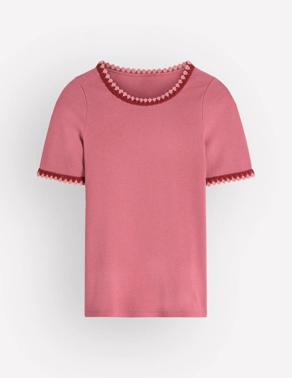Maddie T-Shirt mit Besatz-Vintagerosa - Image 6