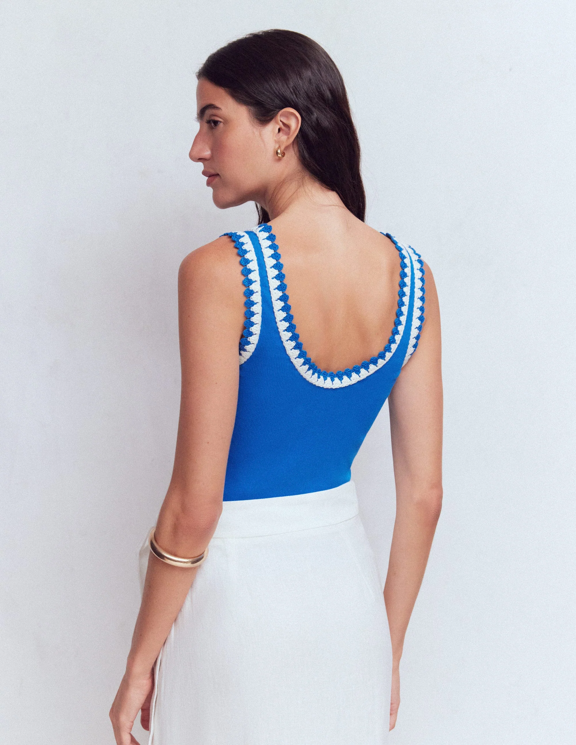 Maddie Top mit Besatz-Blau - Image 3
