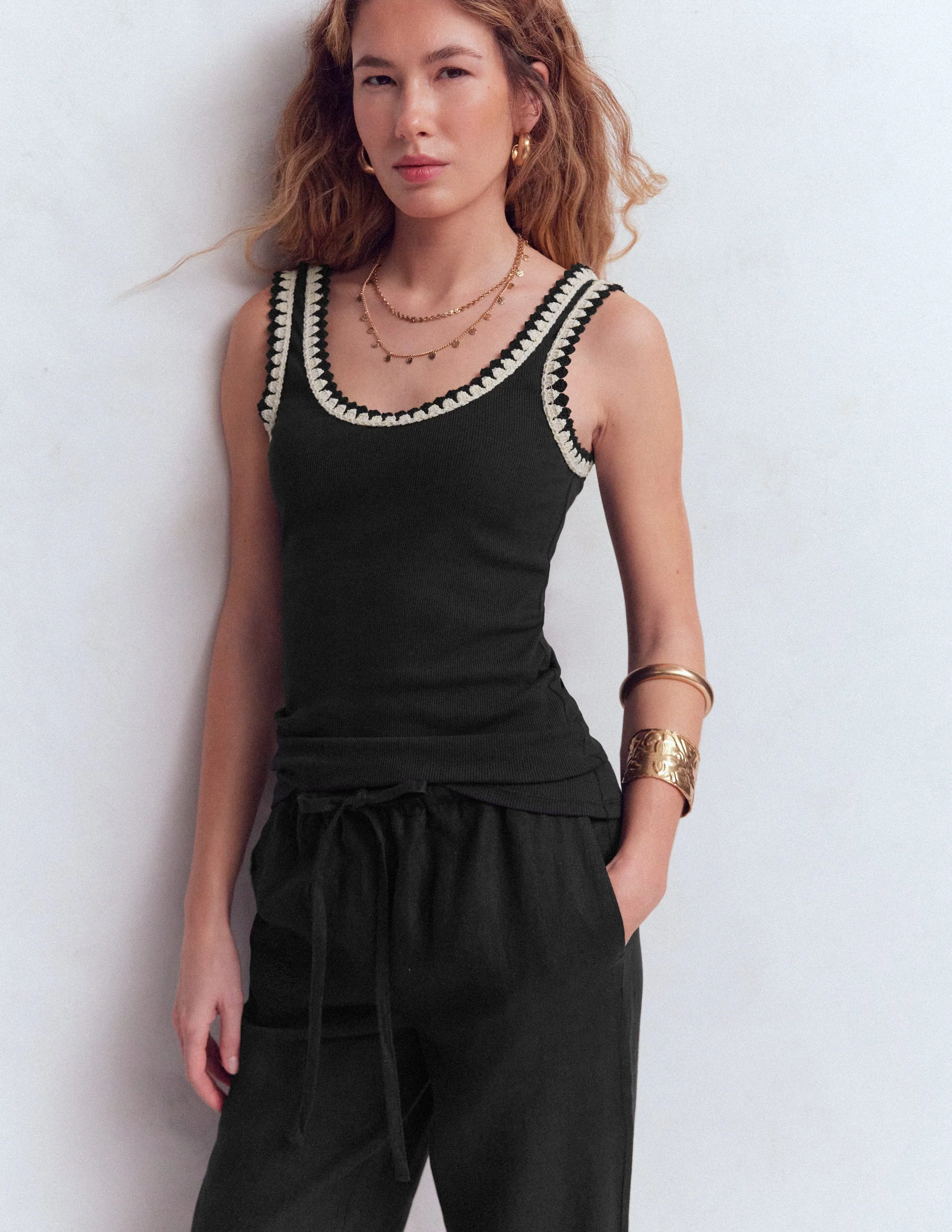 Maddie Top mit Besatz-Schwarz - Image 4