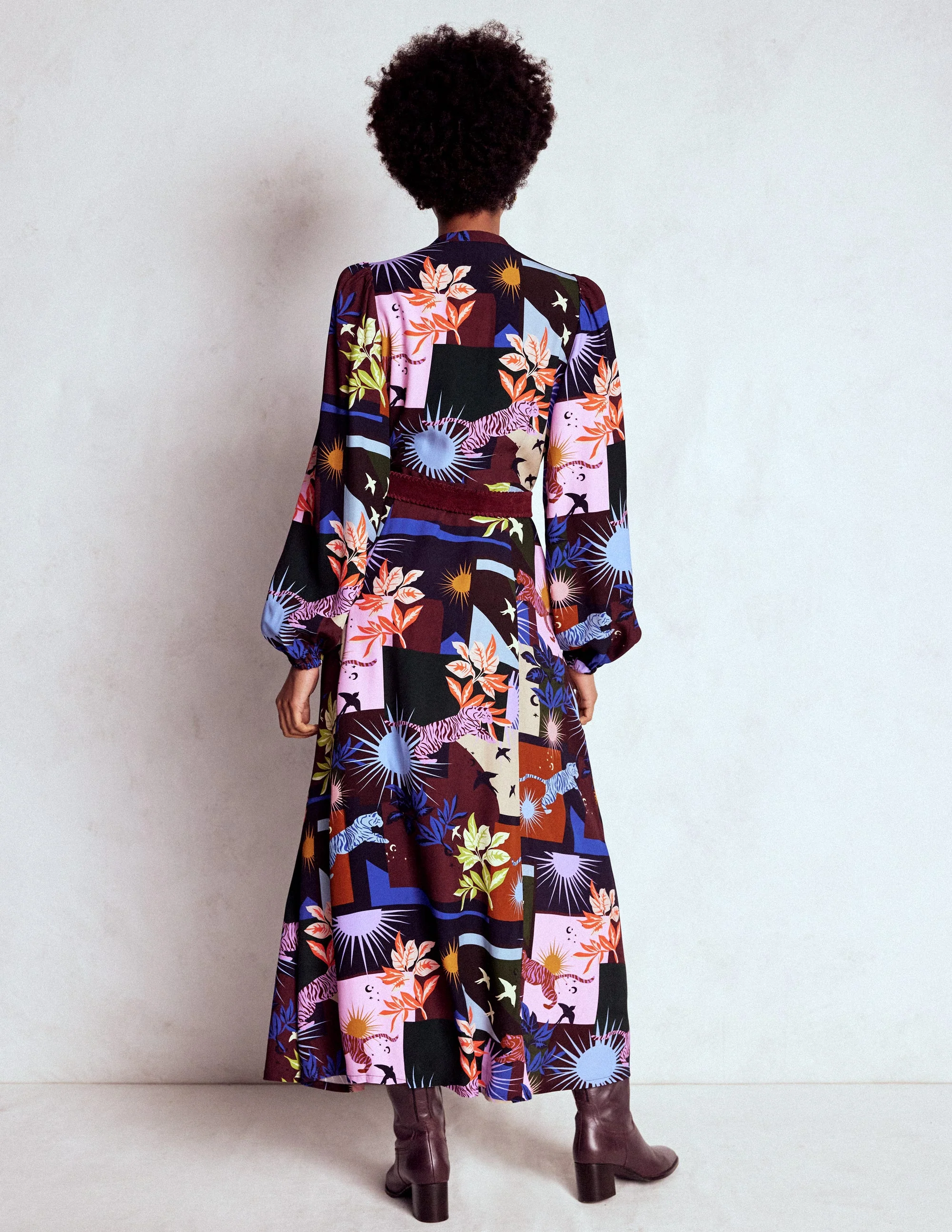 Mae Maxi-Hemdblusenkleid für besondere Anlässe-Bunt, Kosmische Savanne - Image 3