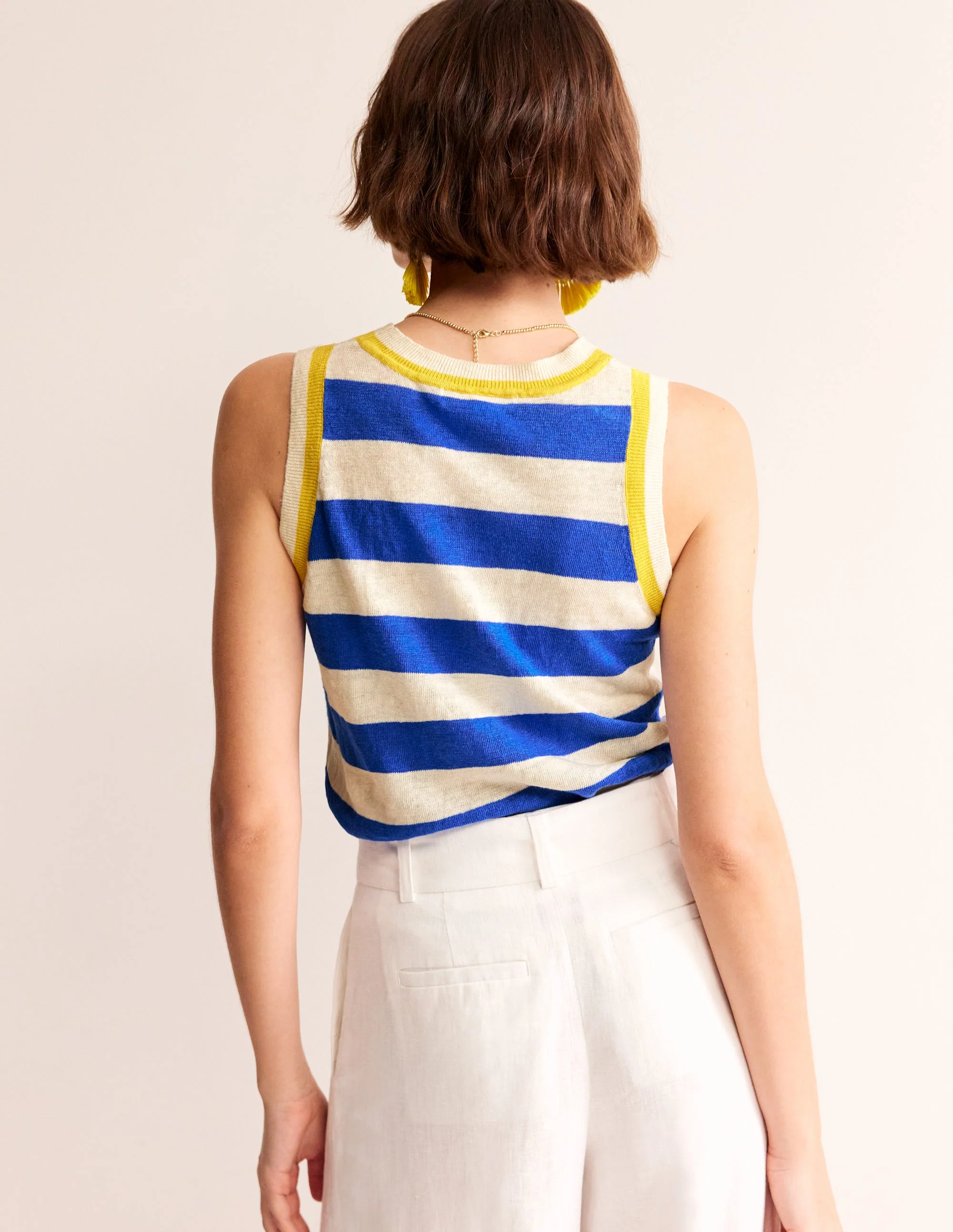Maggie Leinen-Tanktop-Nautisches Blau/ Warmes Naturweiß - Image 3
