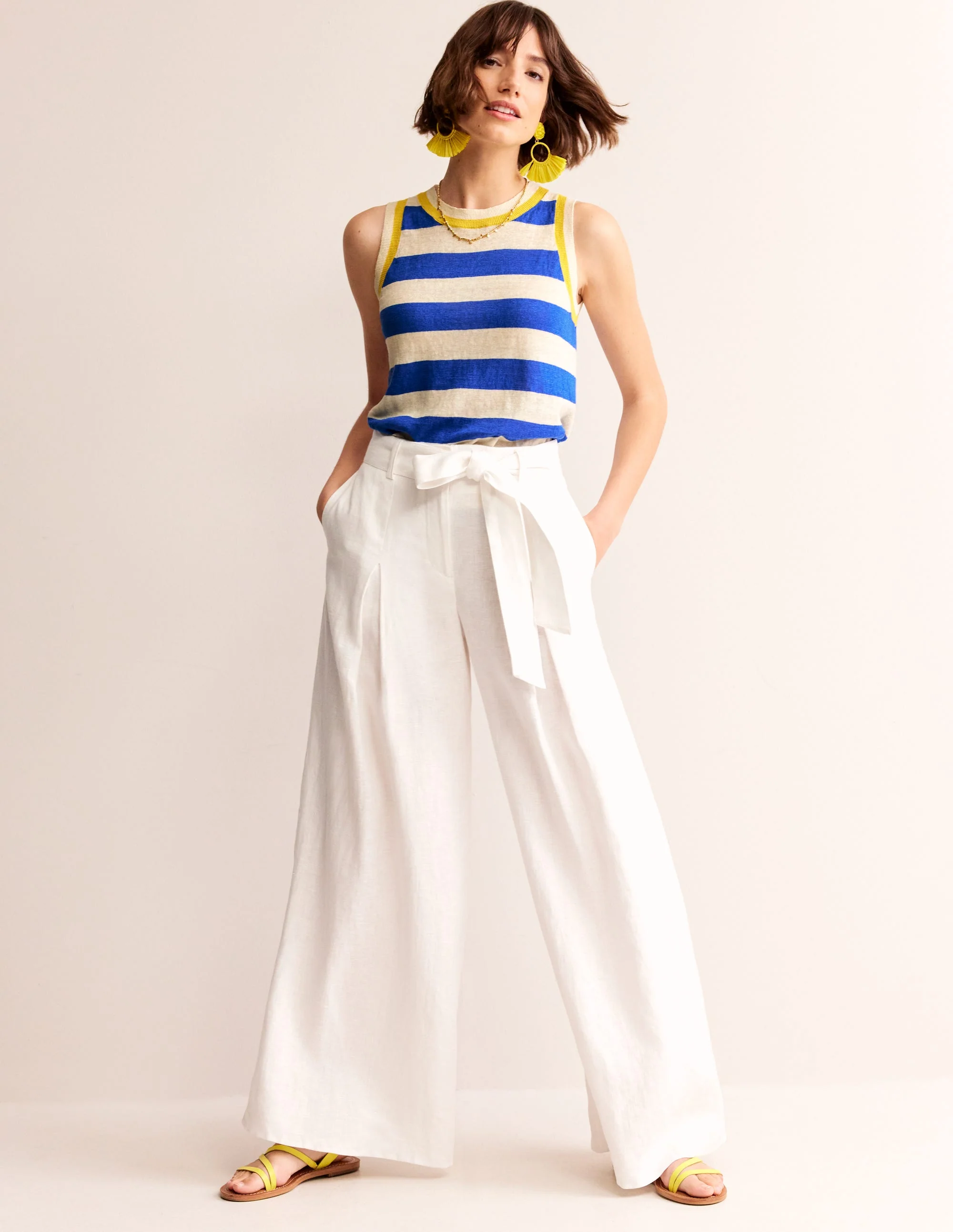 Maggie Leinen-Tanktop-Nautisches Blau/ Warmes Naturweiß - Image 4