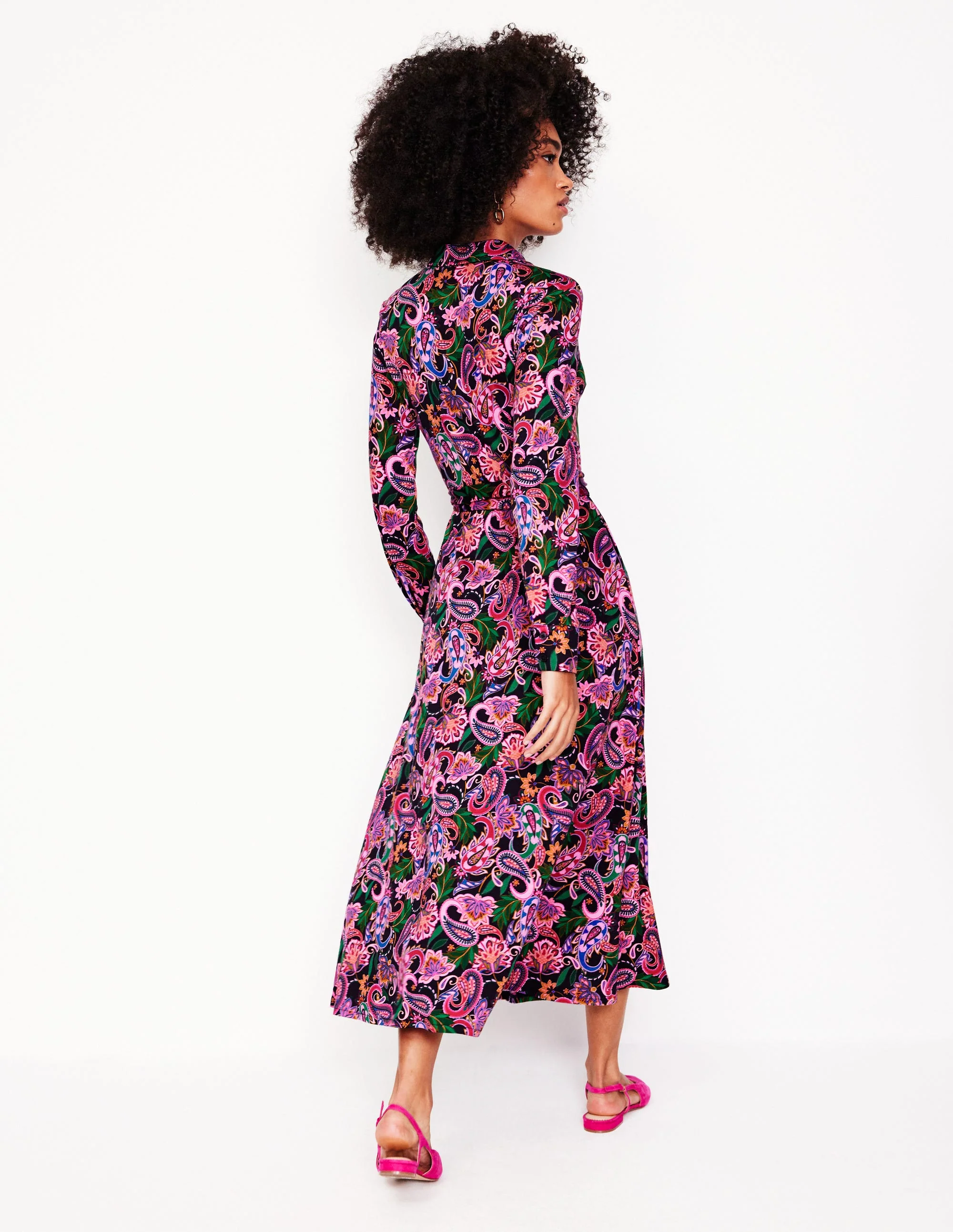 Marcia Jersey-Hemdblusenkleid-Bunt, Paisley Fusion-Motiv - Image 3