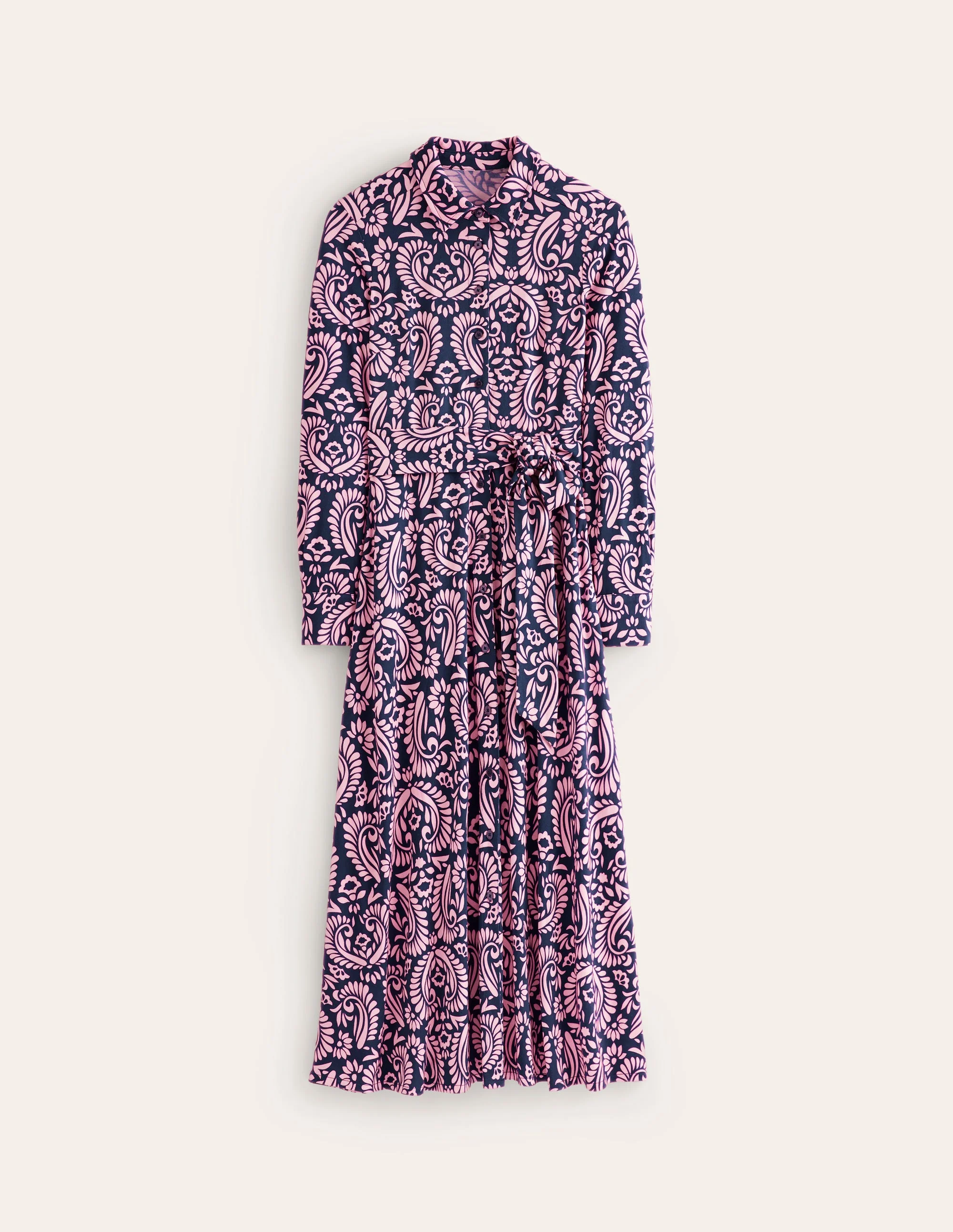 Marcia Jersey-Hemdblusenkleid-Milchshake, Dekorative Blumen - Image 9