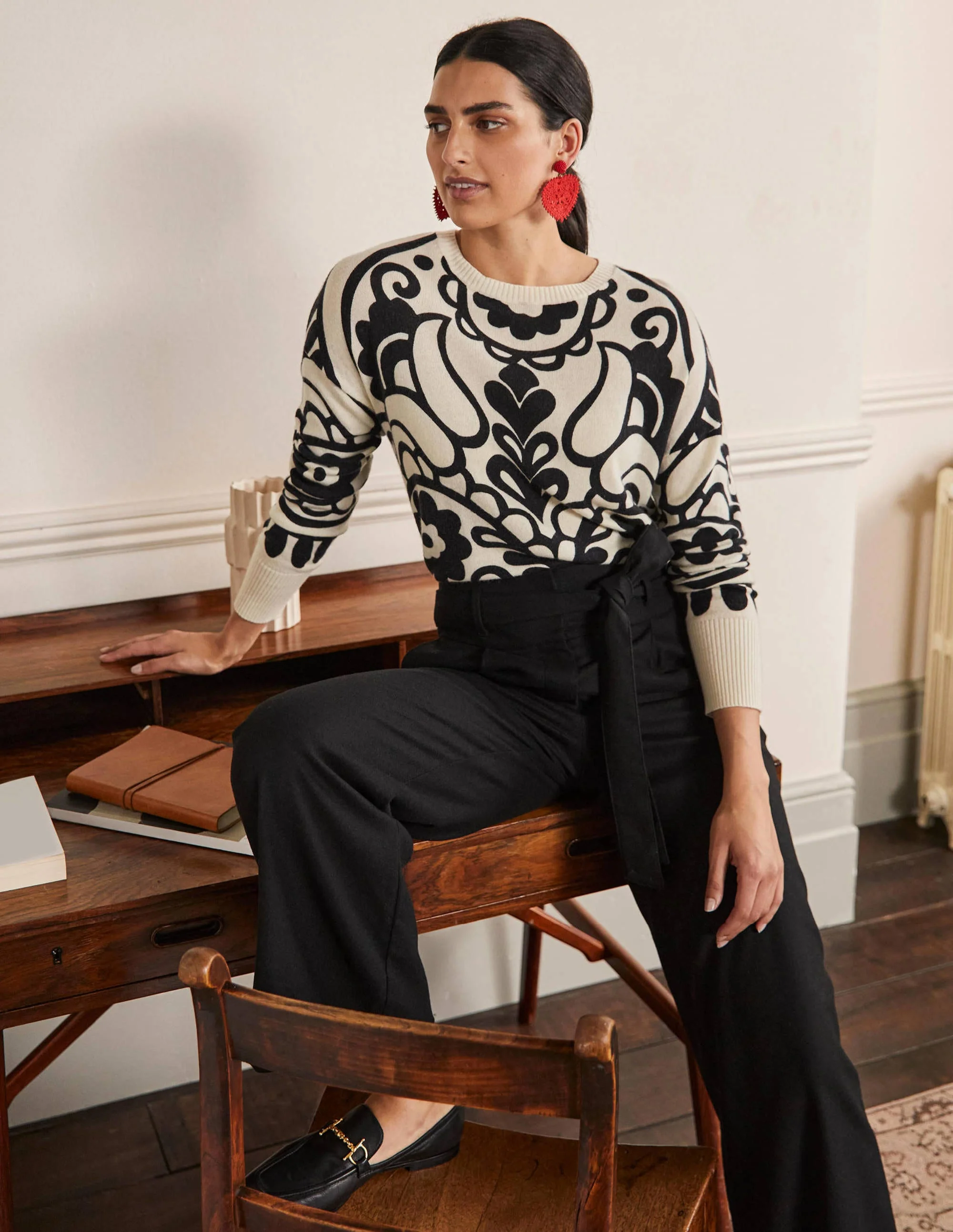 Margot Kaschmirpullover-Naturweiß, Blumenherz - Image 4