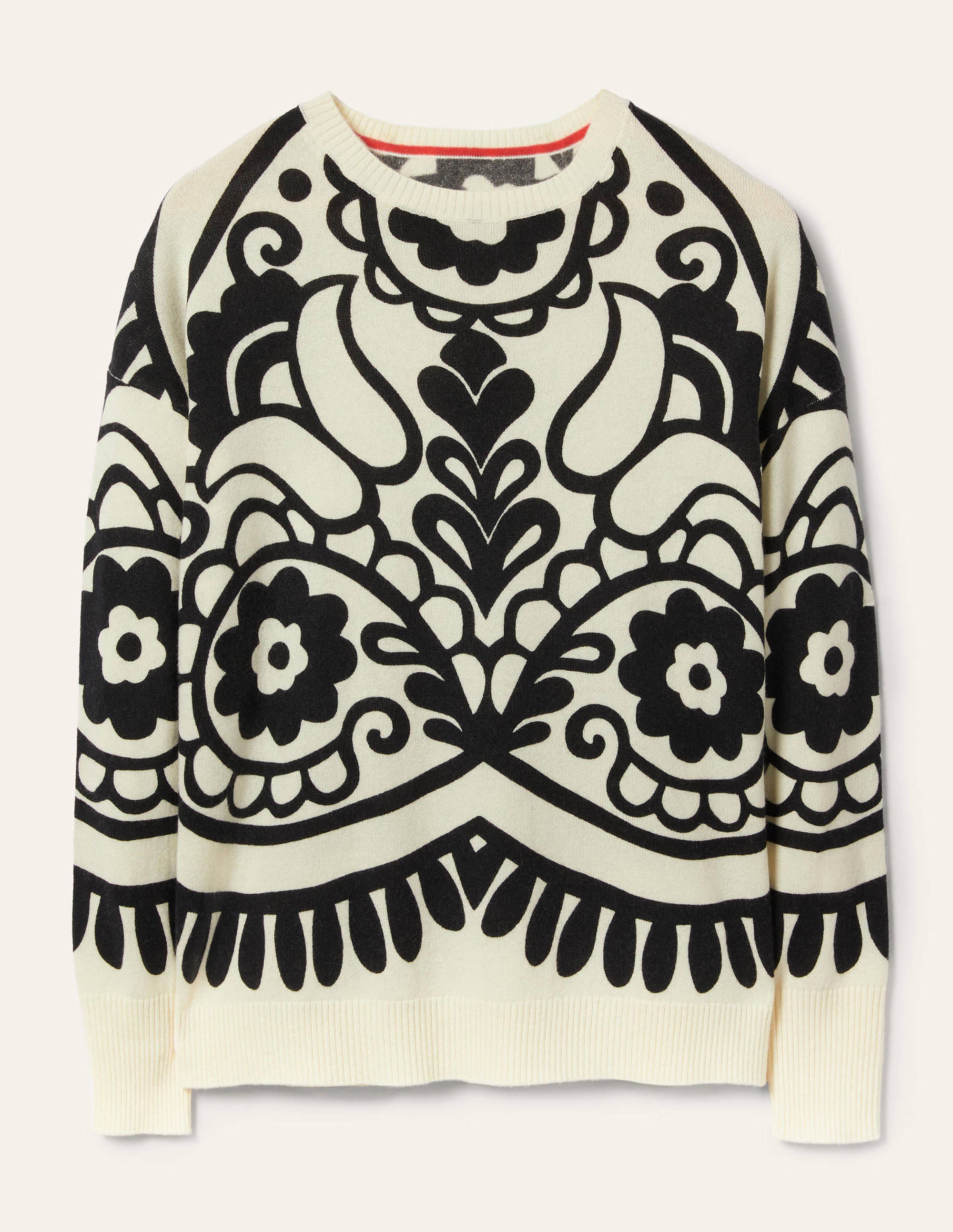 Margot Kaschmirpullover-Naturweiß, Blumenherz - Image 5