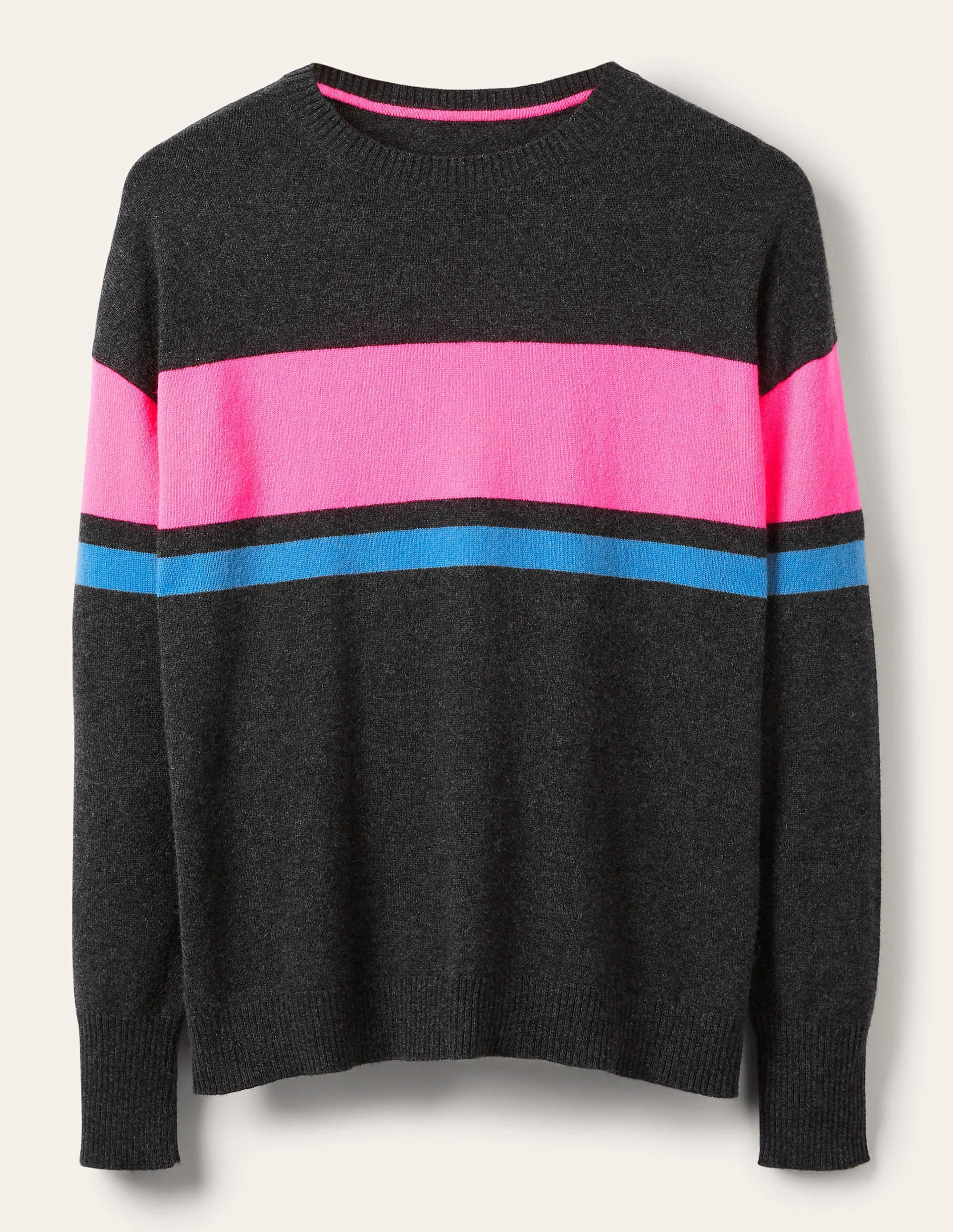 Margot Kaschmirpullover-Schwarzer Diamant, Neonstreifen - Image 5