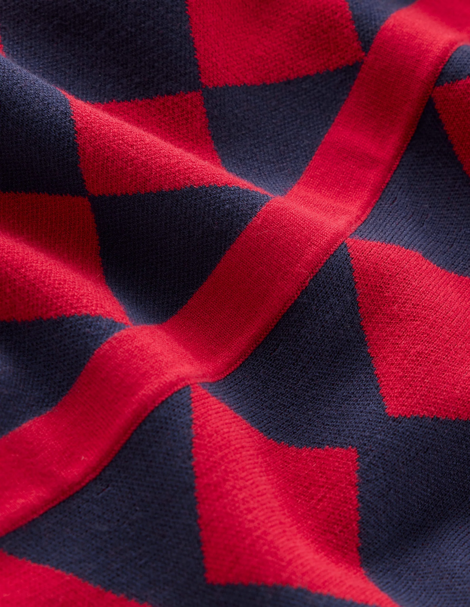 Maria Jacquard-Strickkleid-Argyle in Rot und Marineblau - Image 7