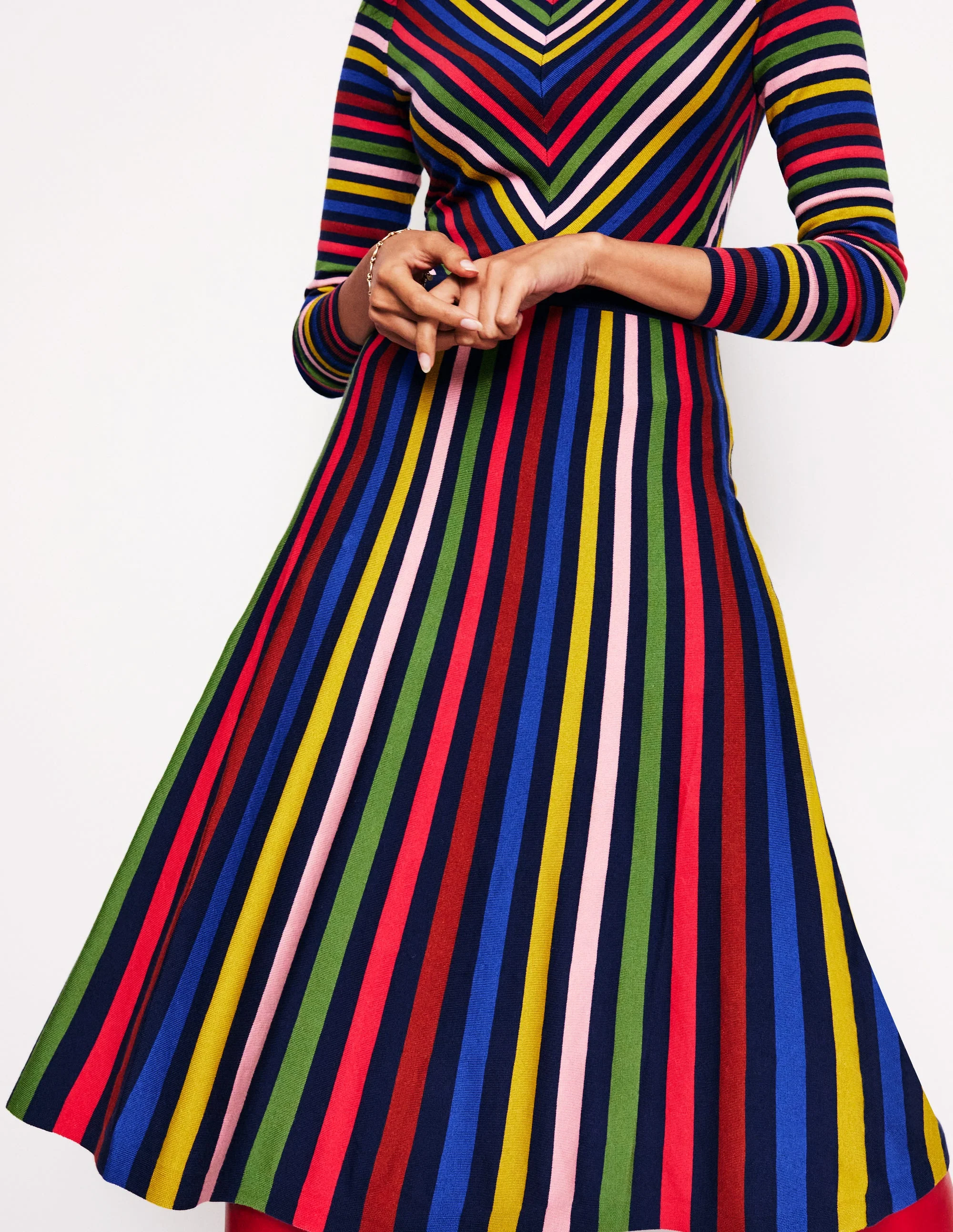 Maria Midi-Strickkleid-Bunt Streifen - Image 2