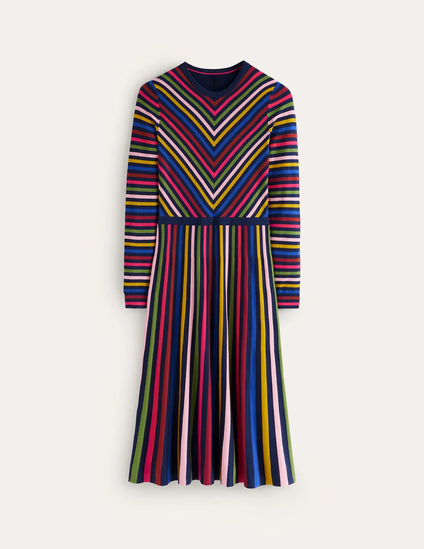 Maria Midi-Strickkleid-Bunt Streifen - Image 5
