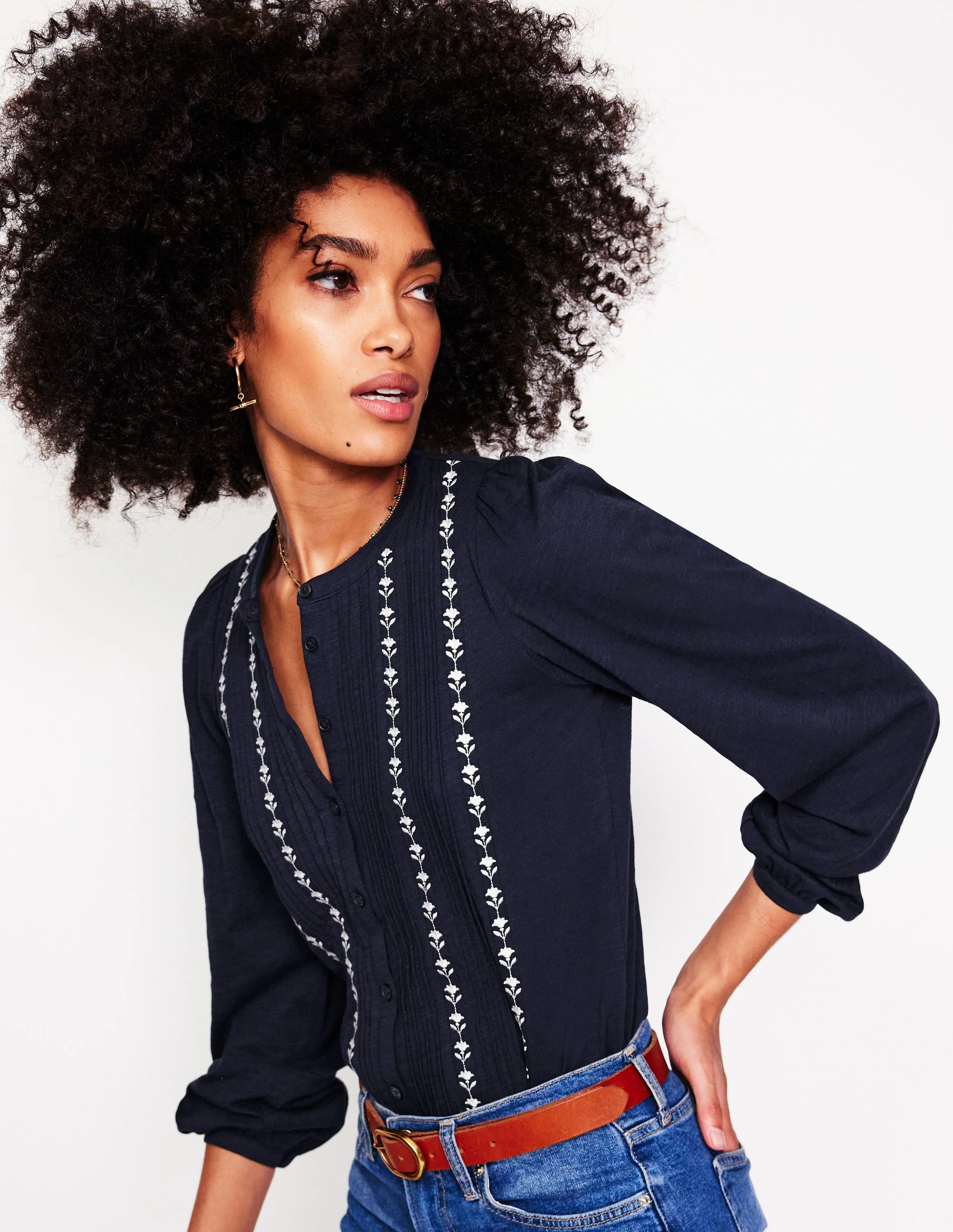 Marina Besticktes Hemd-Aqua Marine Marl - Image 2