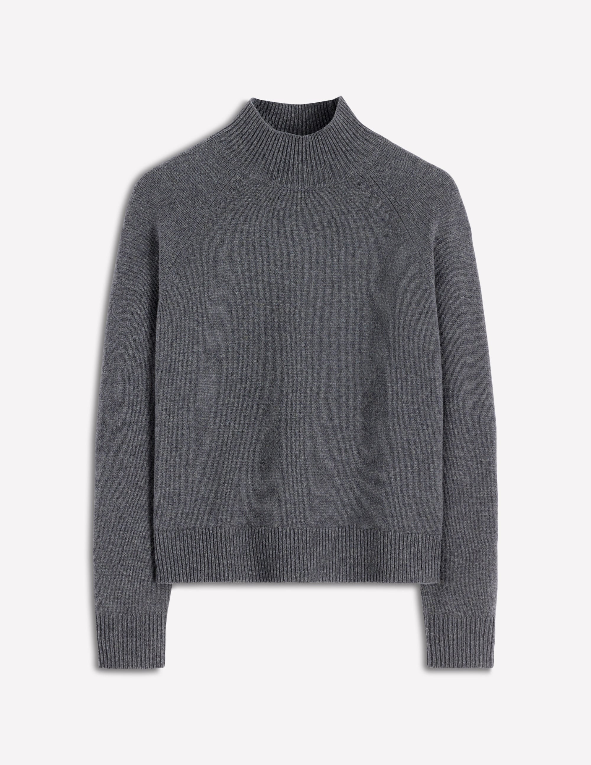 Marion Hochgeschlossener Merino-Pullover-Anthrazit Melange - Image 5