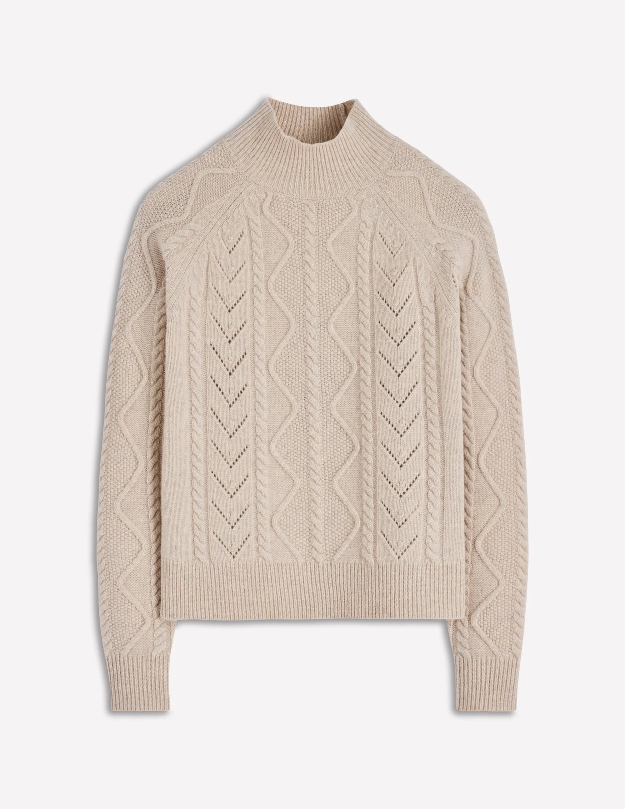 Marion Hochgeschlossener Merino-Pullover-Gerste Zopfmuster - Image 7