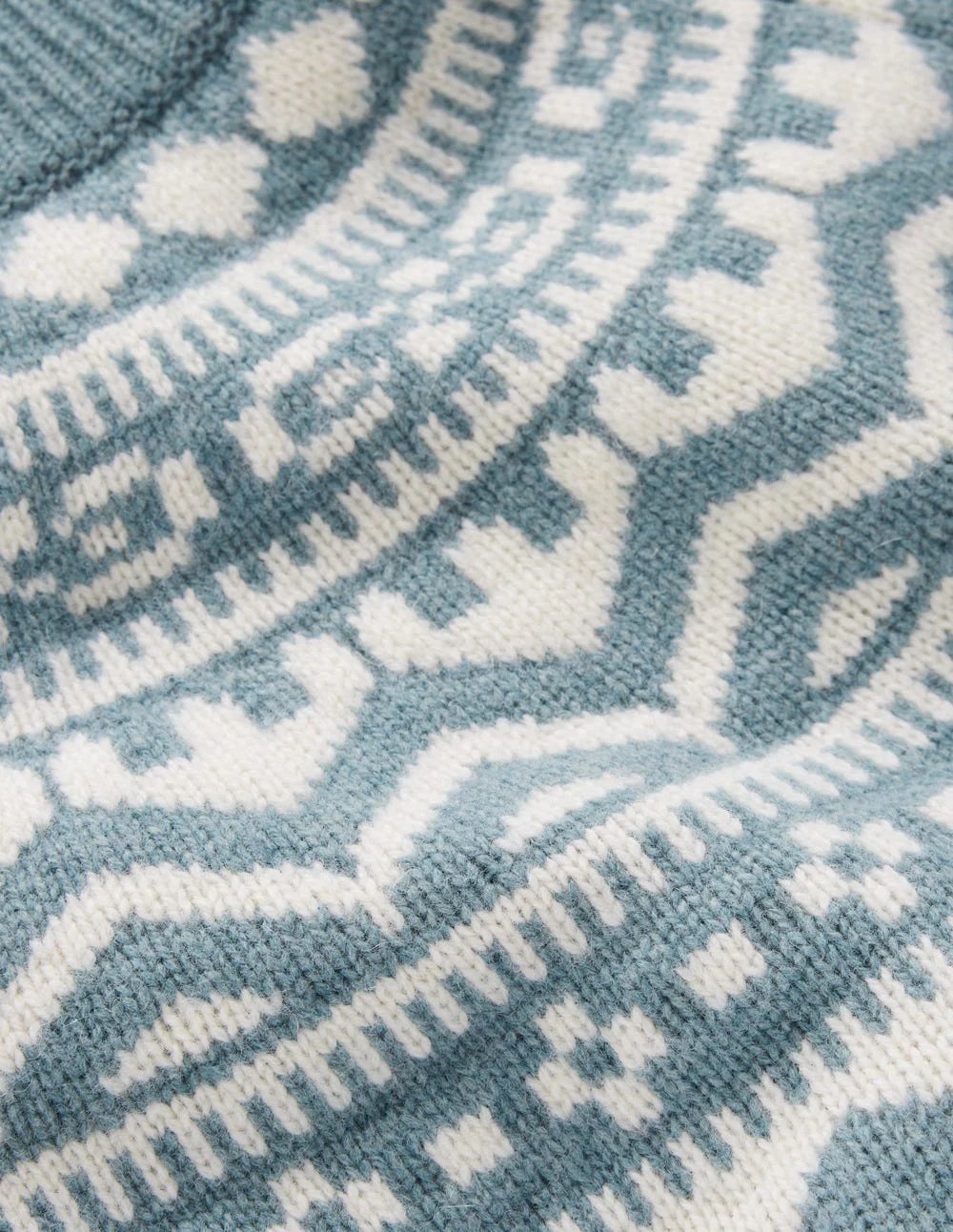 Marion Hochgeschlossener Merino-Pullover-Wolkenblau, Fair-Isle - Image 7