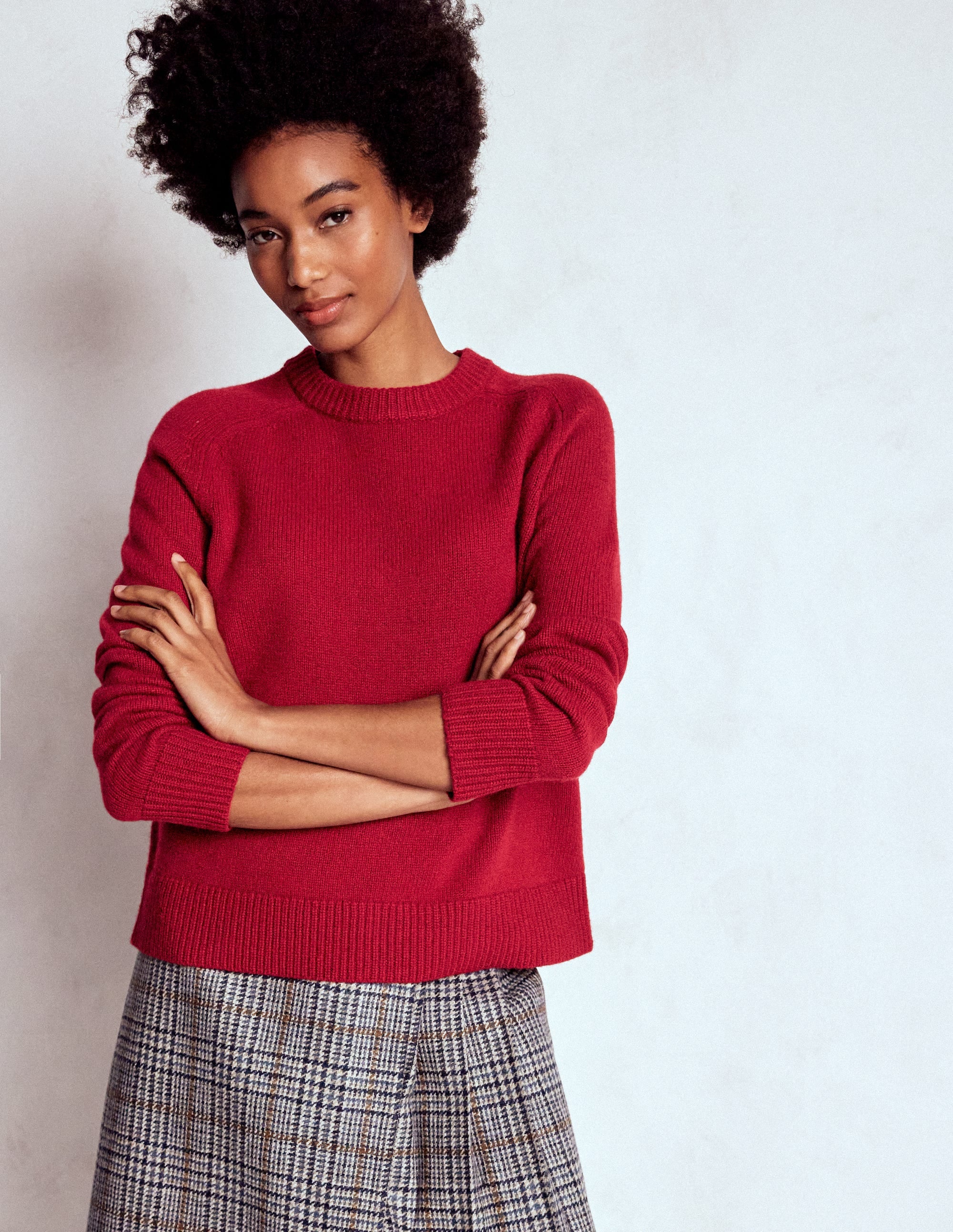 Marion Merino-Pullover-Purpurrot