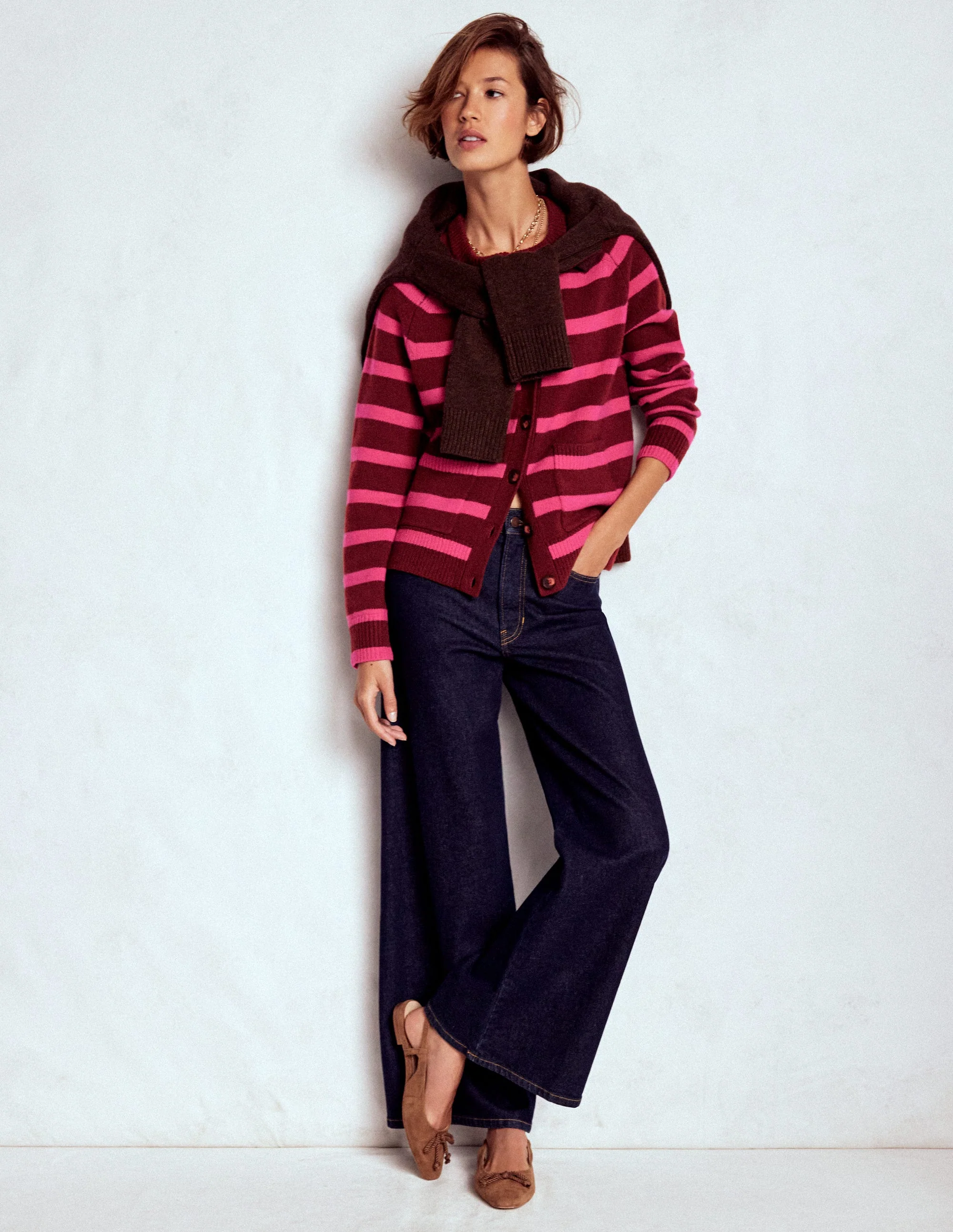 Marion Strickjacke aus Merinowolle-Umbra, Brillantpink - Image 4