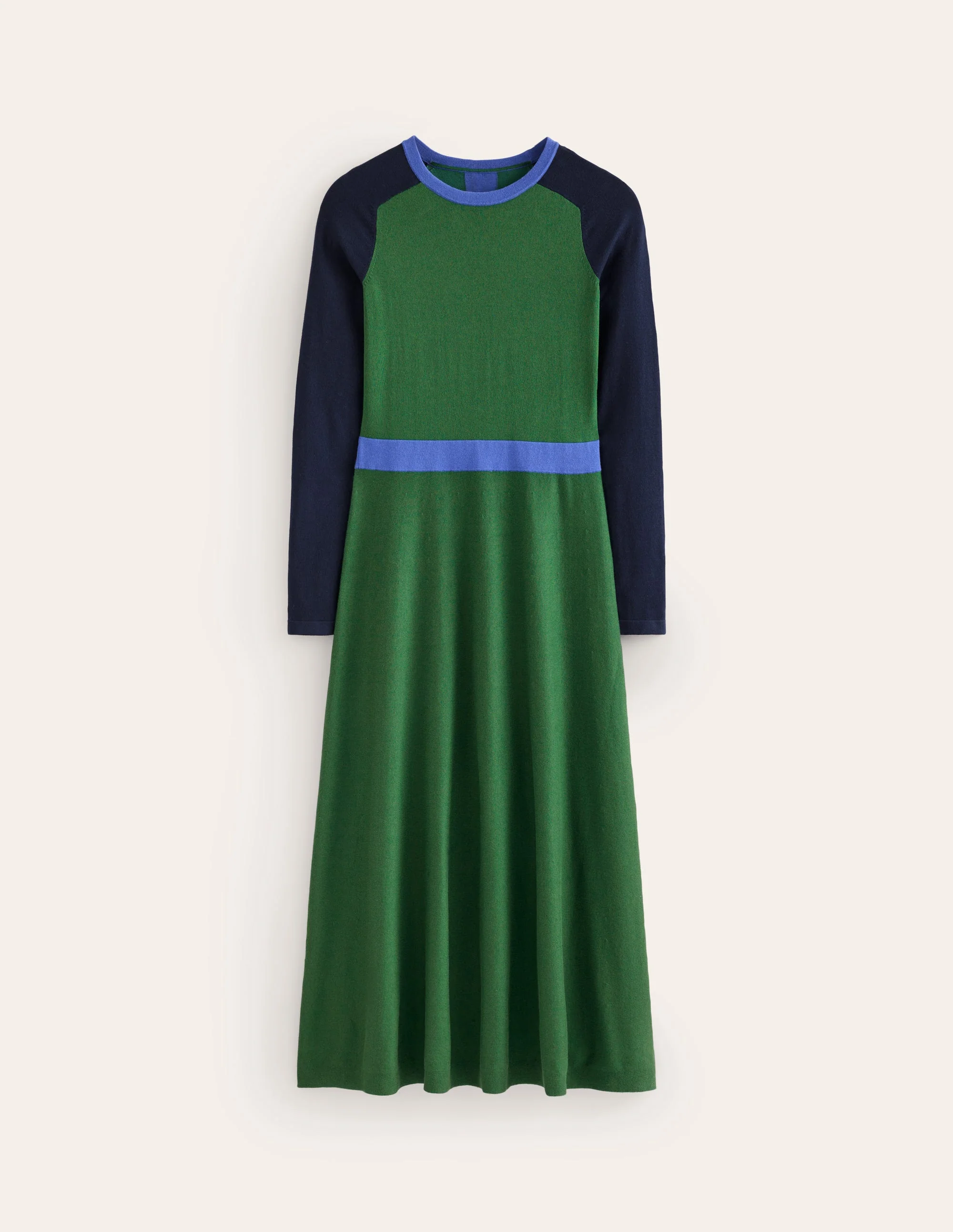 Marta Strick-Midikleid-Kiefer, Marineblau Blockfarben - Image 5