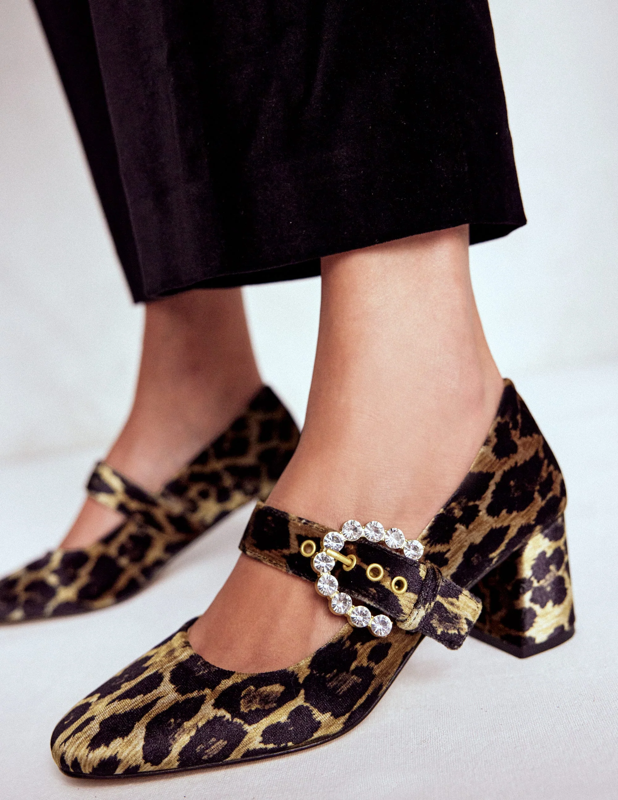 Mary Janes mit Absatz und Schnalle-Mohair, Leopardenmuster - Image 4