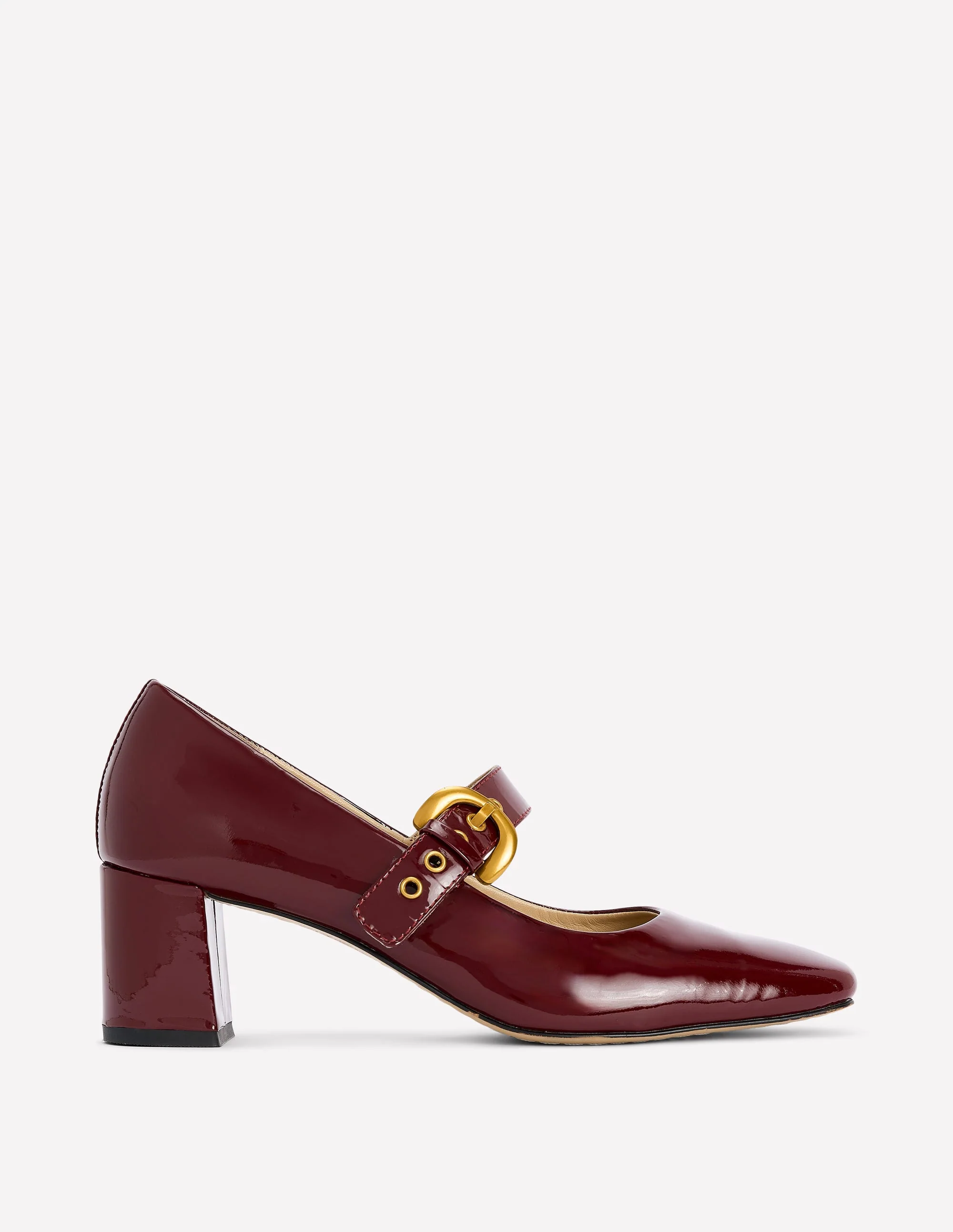 Mary Janes mit Absatz und Schnalle-Oxblood