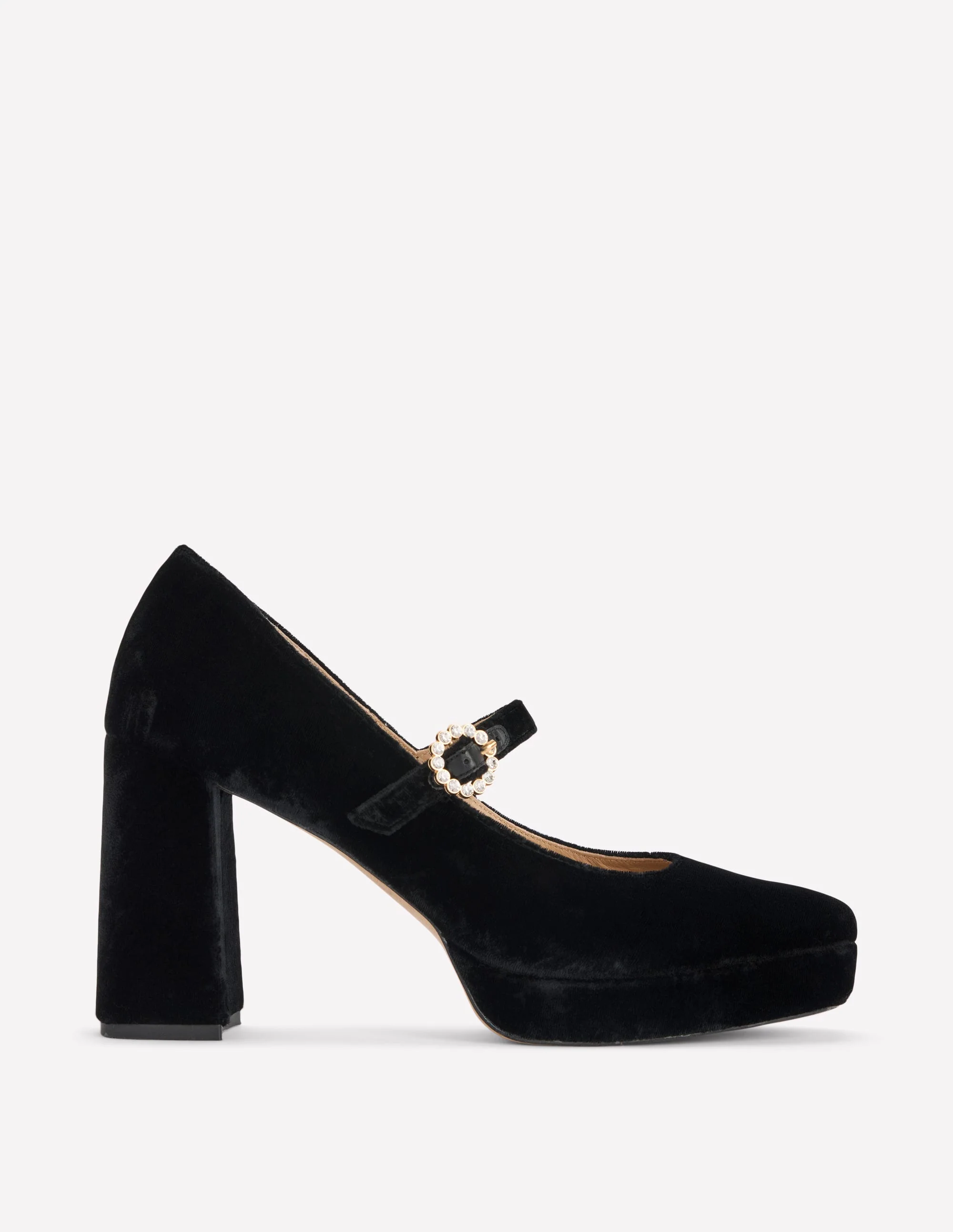 Mary Janes mit Plateausohle-Schwarz